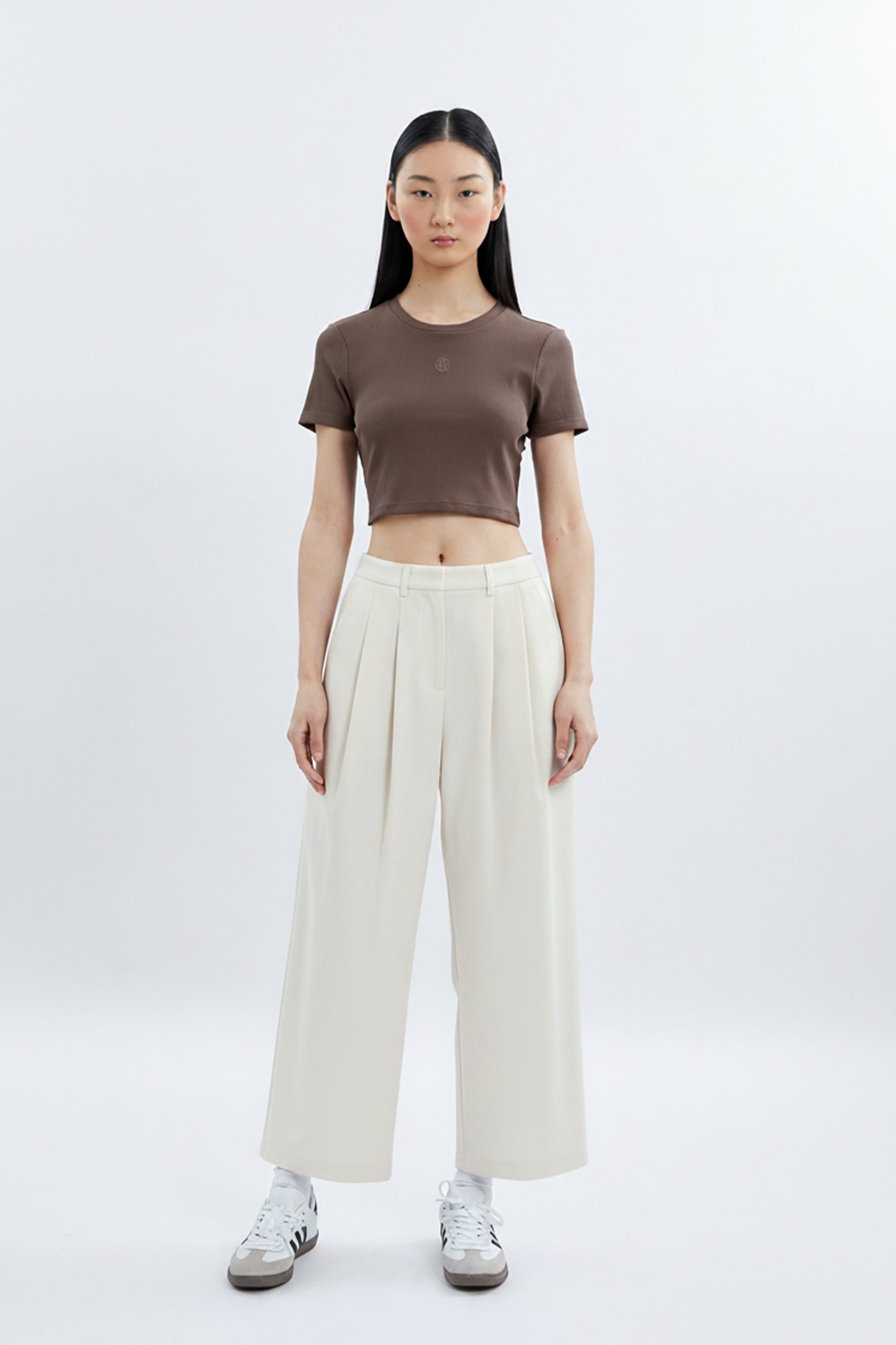 AIIZ Women's Pleated Straight Leg Pants