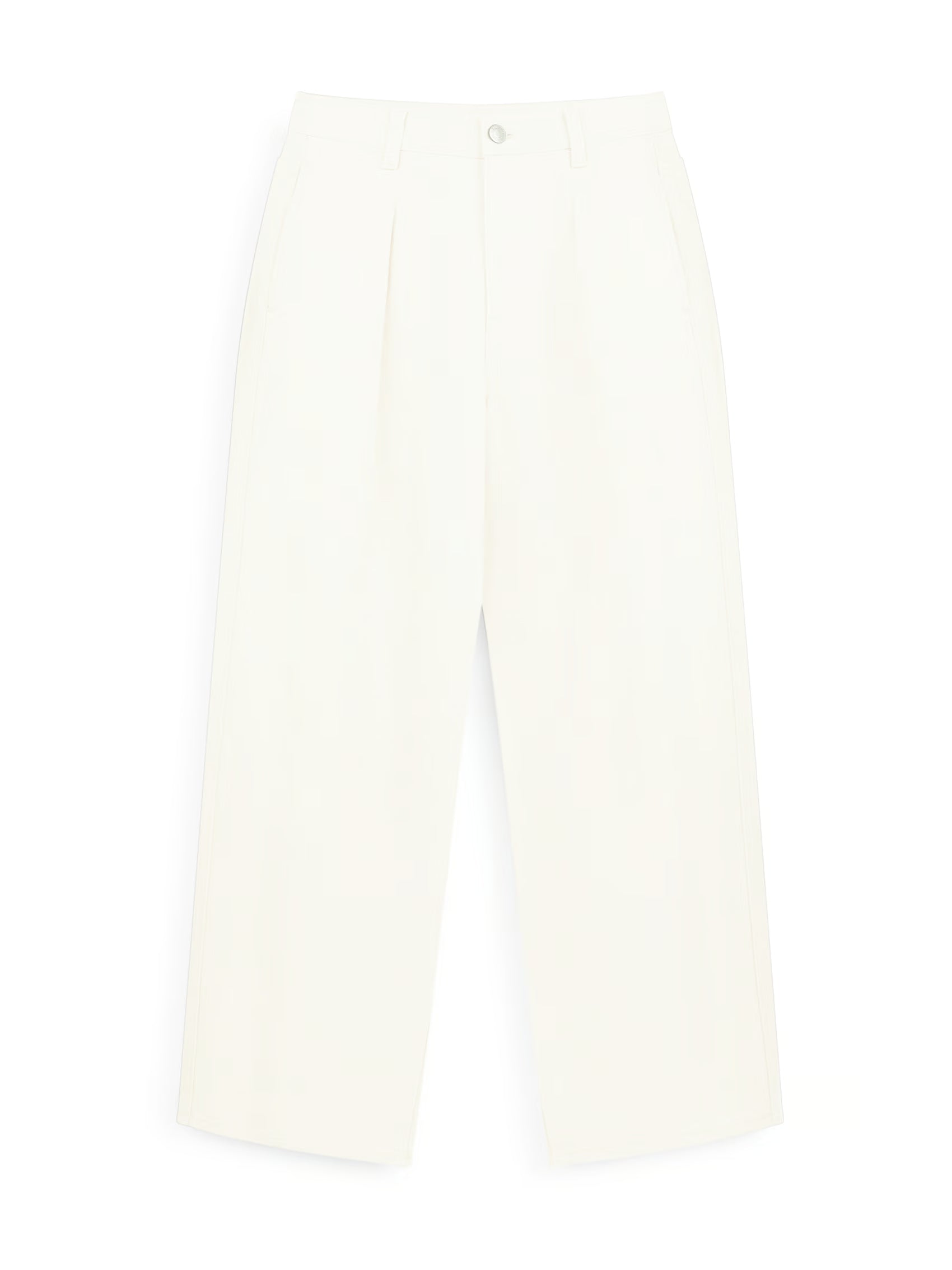 AIIZ Women's Wide Leg Twill Trousers (OFF WHITE / 25)