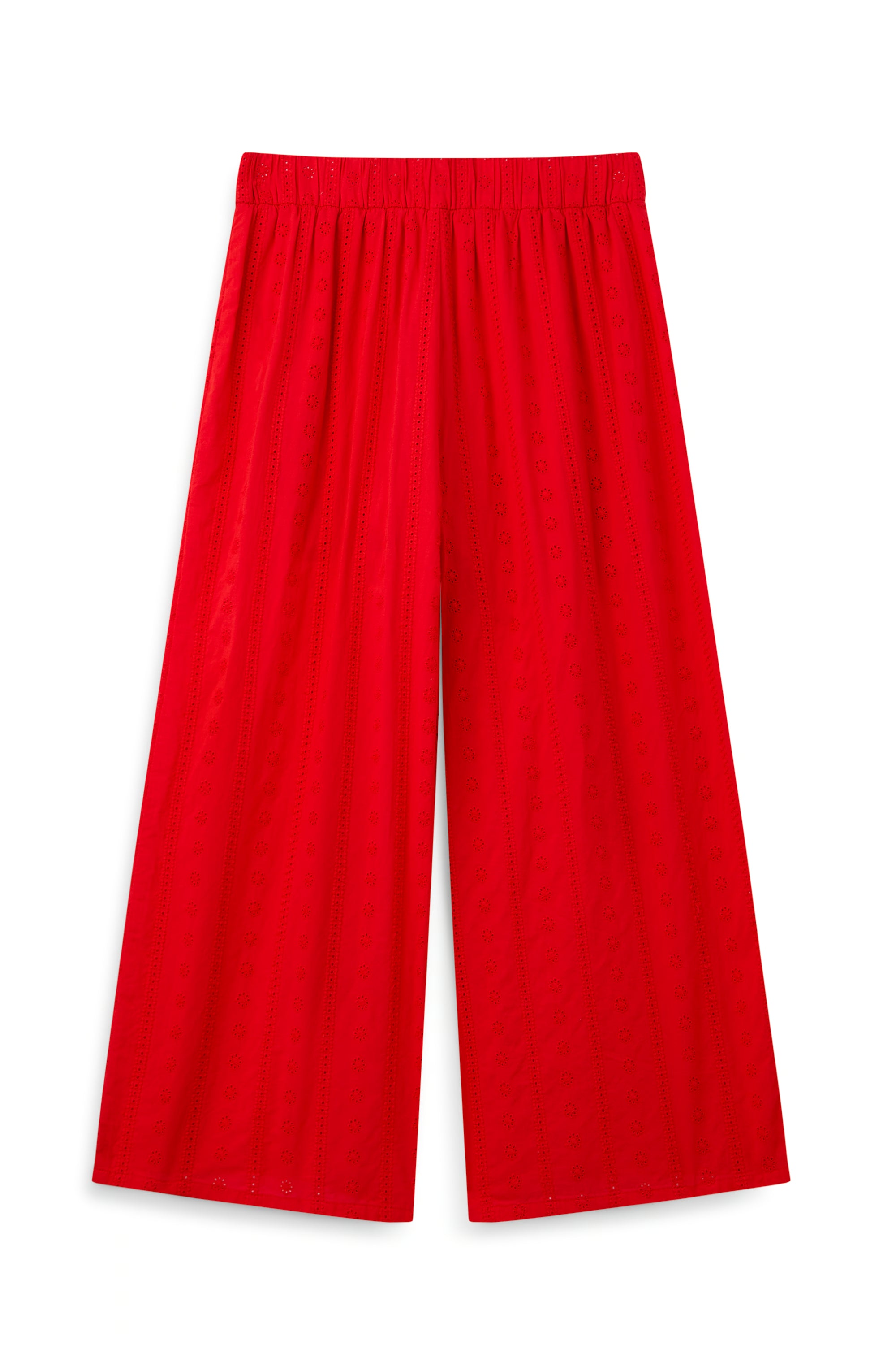 AIIZ Women's Embroidered Eyelet Culottes