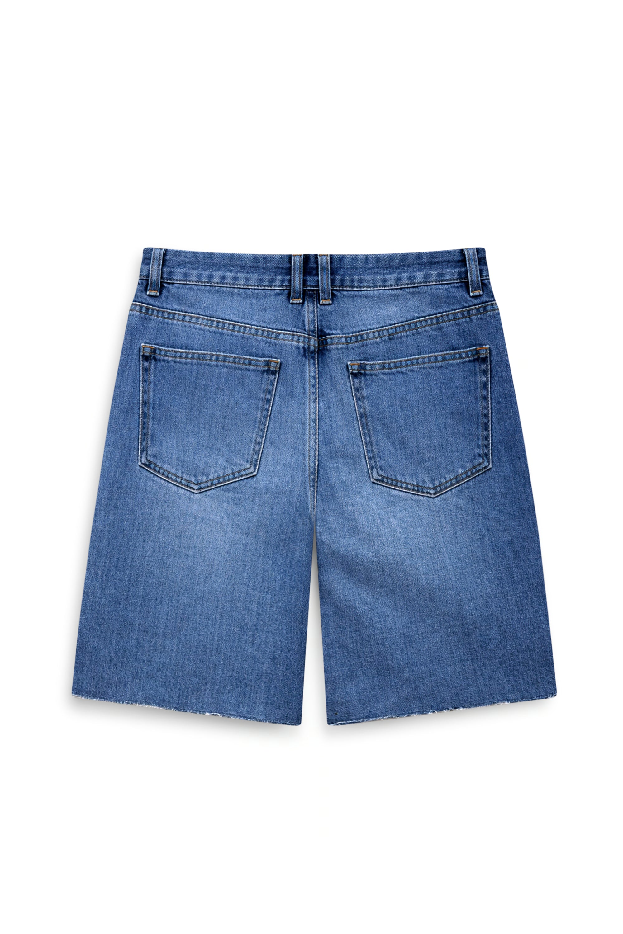 AIIZ Women’s Denim Bermuda Shorts Boyfriend-100% Cotton