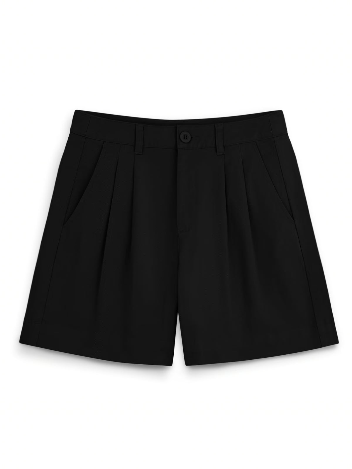 AIIZ Women's High-Waisted Pleated Shorts (Black / 25)