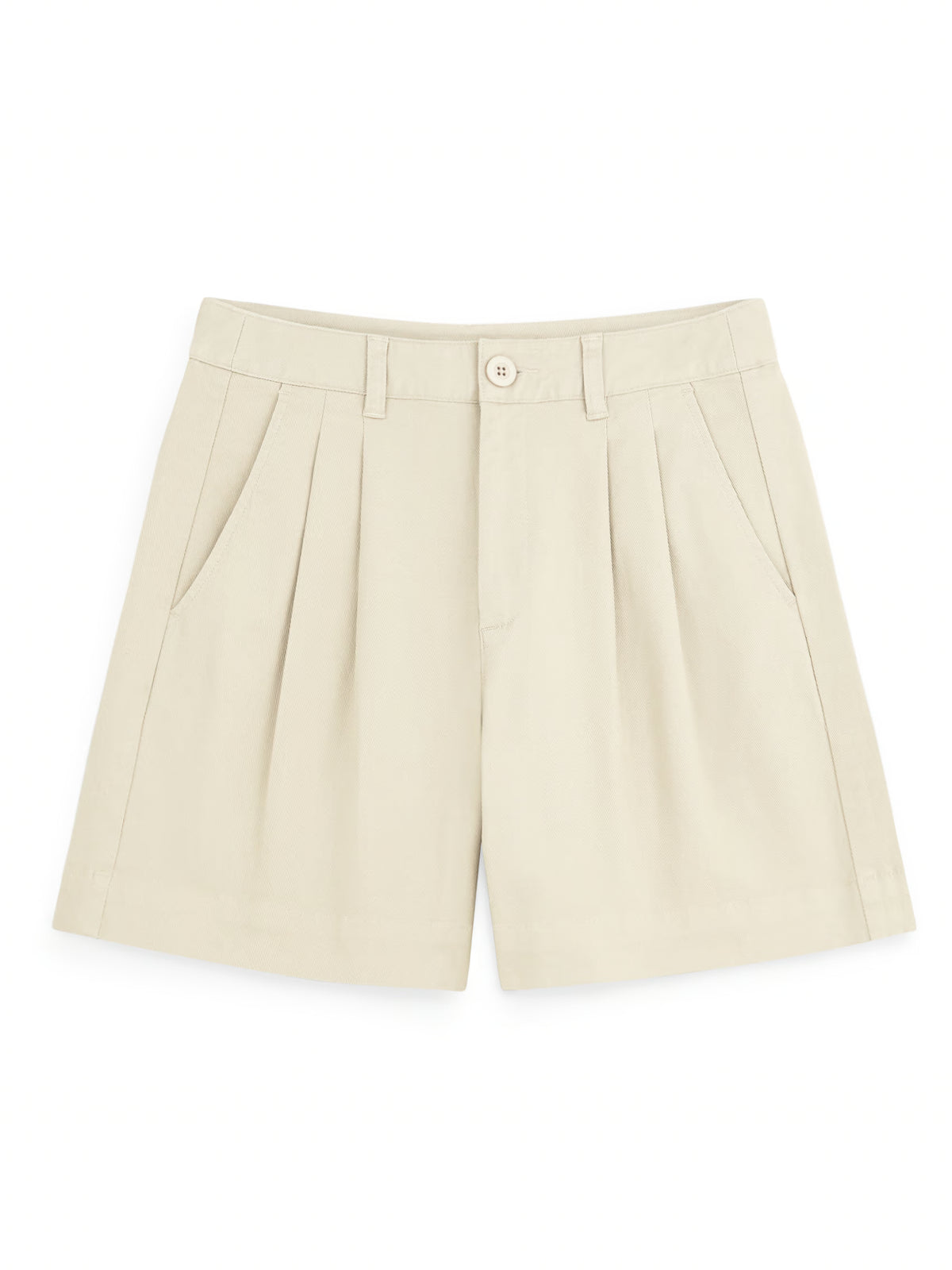 AIIZ Women's High-Waisted Pleated Shorts (LT BEIGE / 25)
