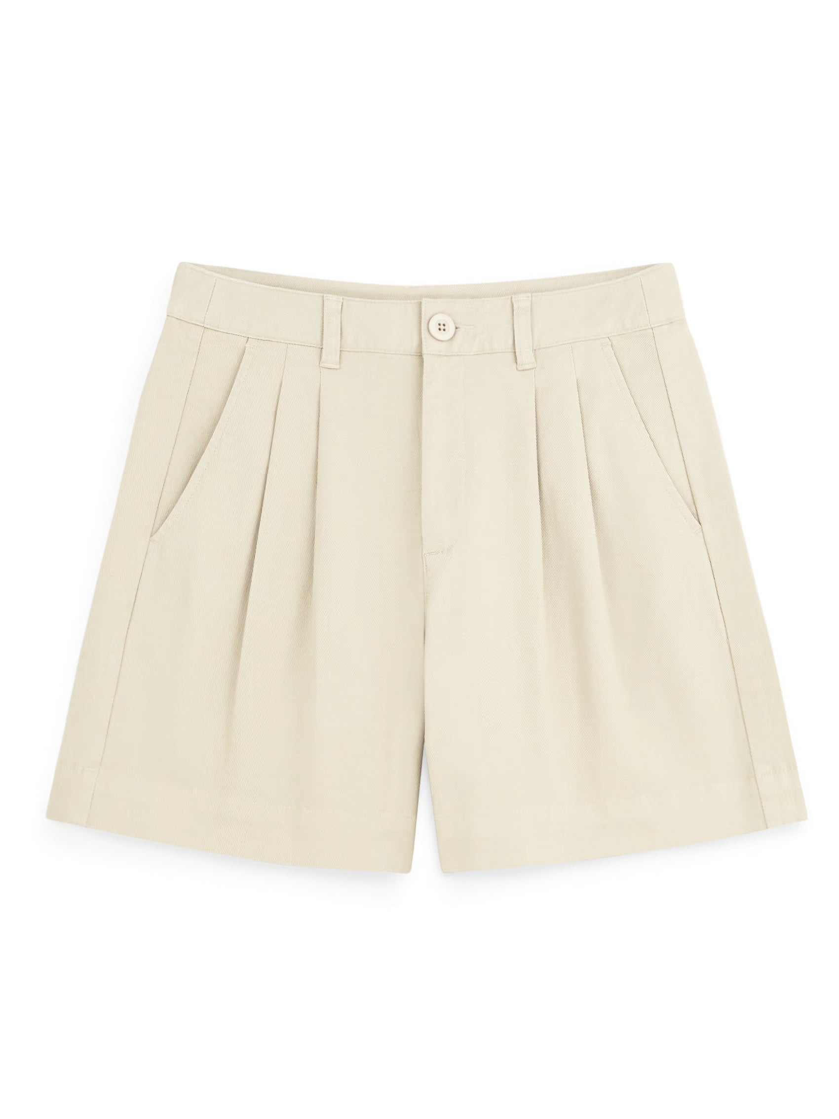 AIIZ Women's High-Waisted Pleated Shorts (LT BEIGE / 25)