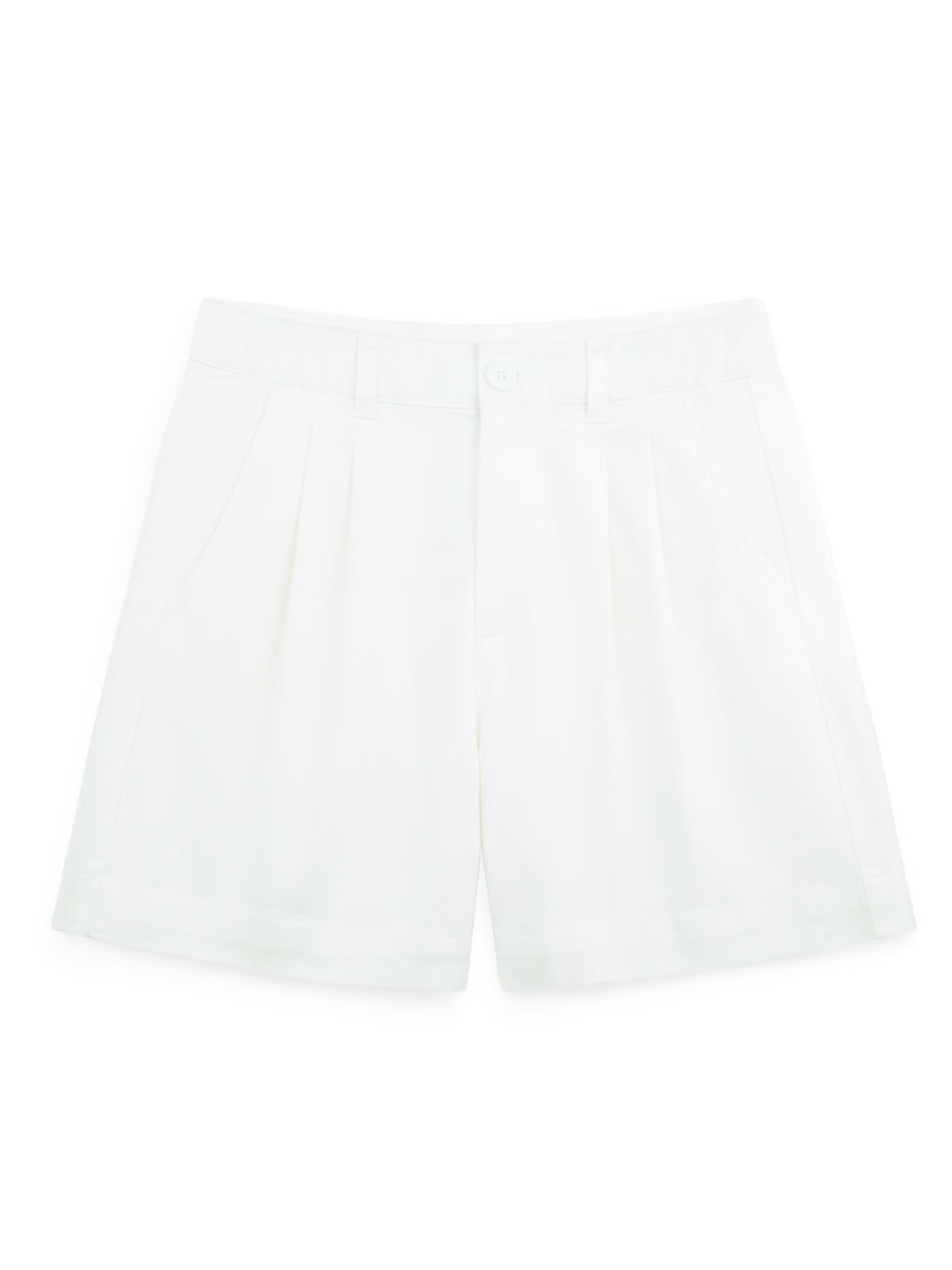 AIIZ Women's High-Waisted Pleated Shorts (OFF WHITE / 25)