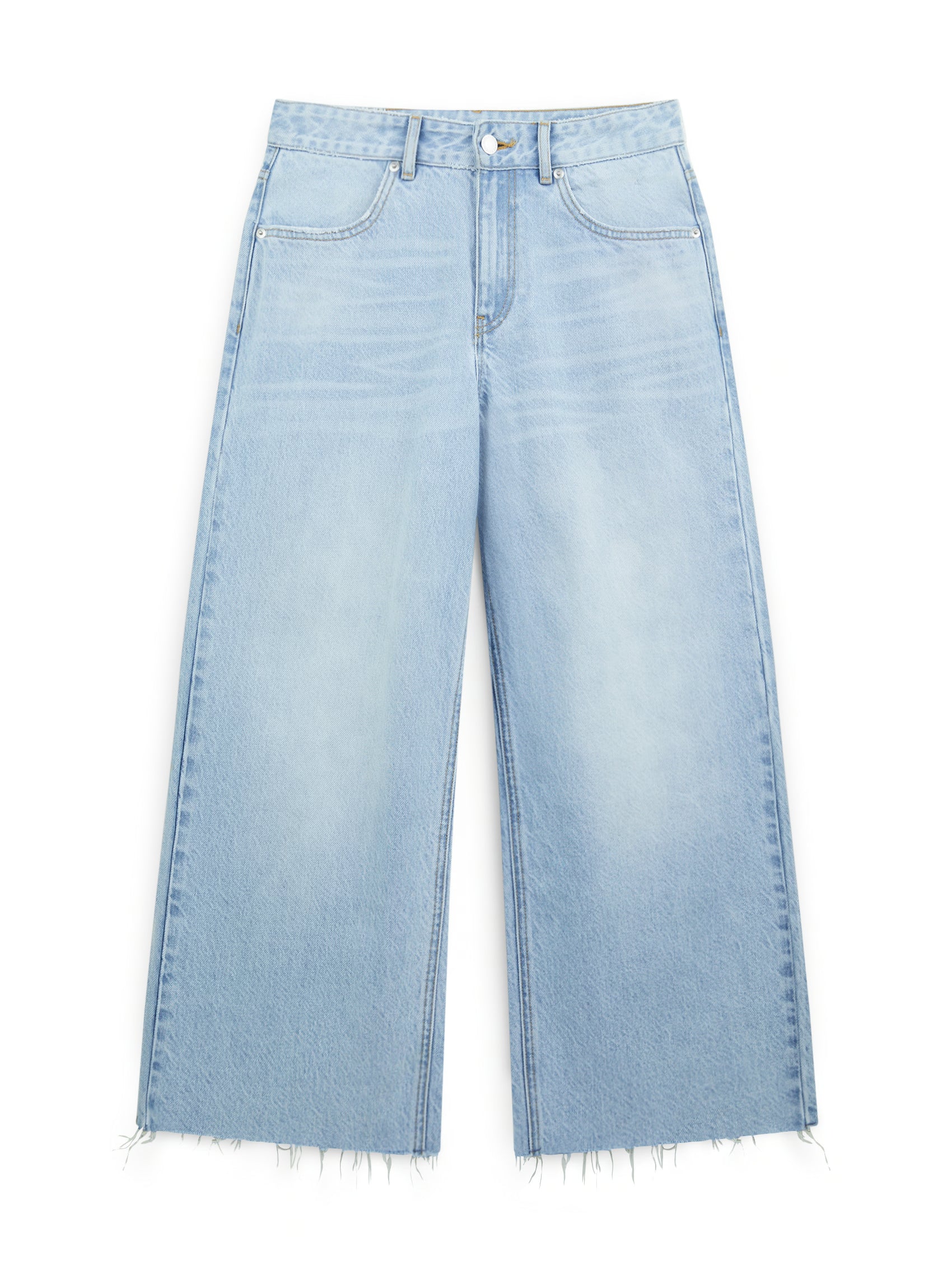 AIIZ Women's Mid Waist Culotte Denim (Light Blue / 25)
