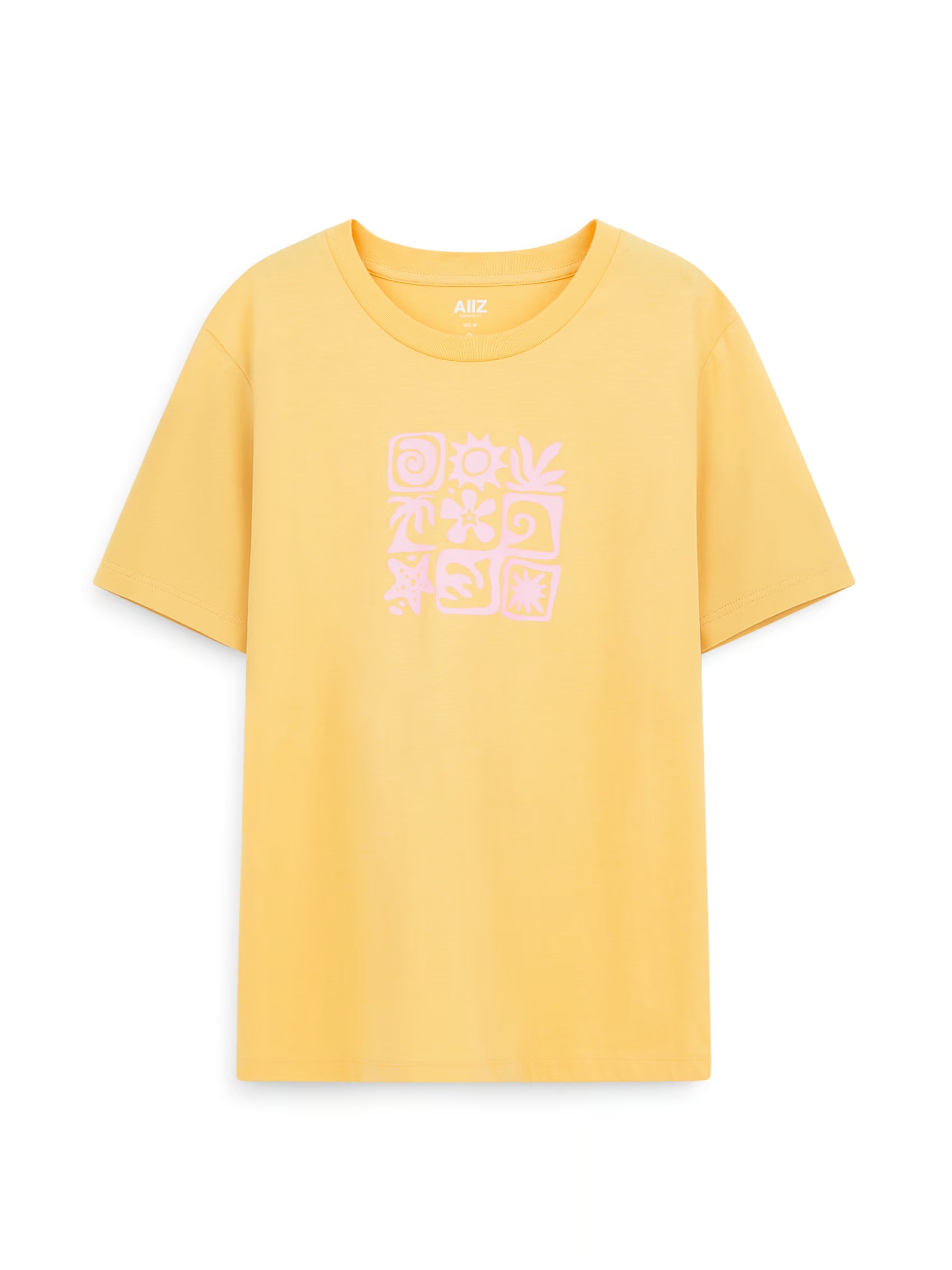 AIIZ Women's Vacation Time Graphic T-Shirt (Yellow / S)