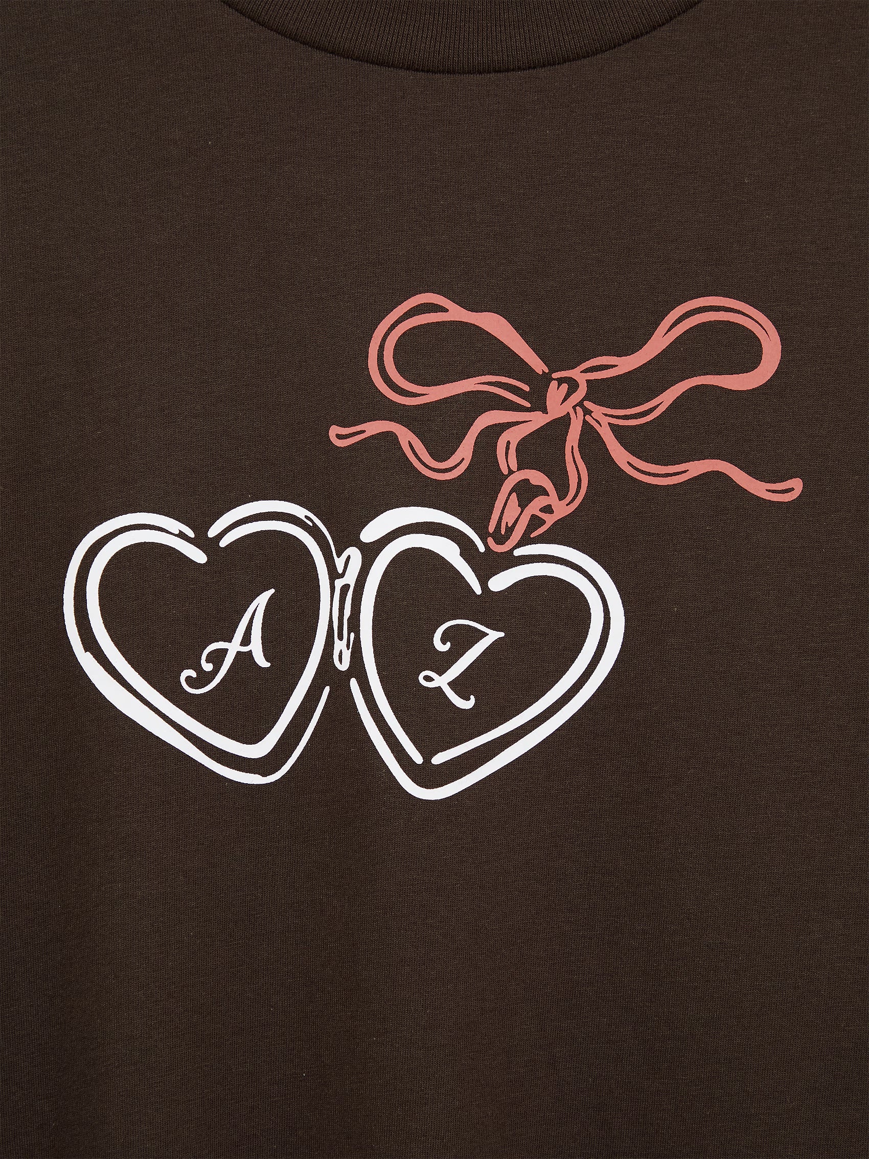 AIIZ Women's Locket Heart Graphic T-Shirt