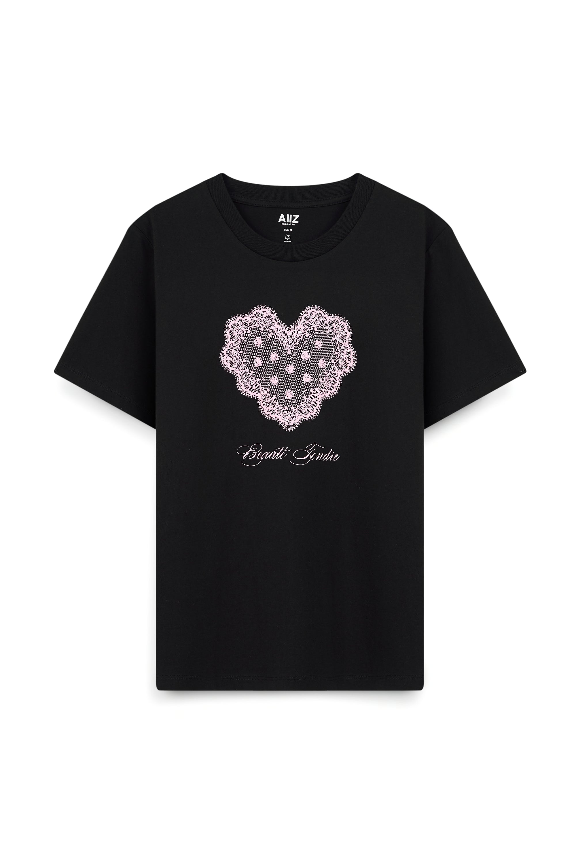 AIIZ Women's Lace Graphic T-Shirt