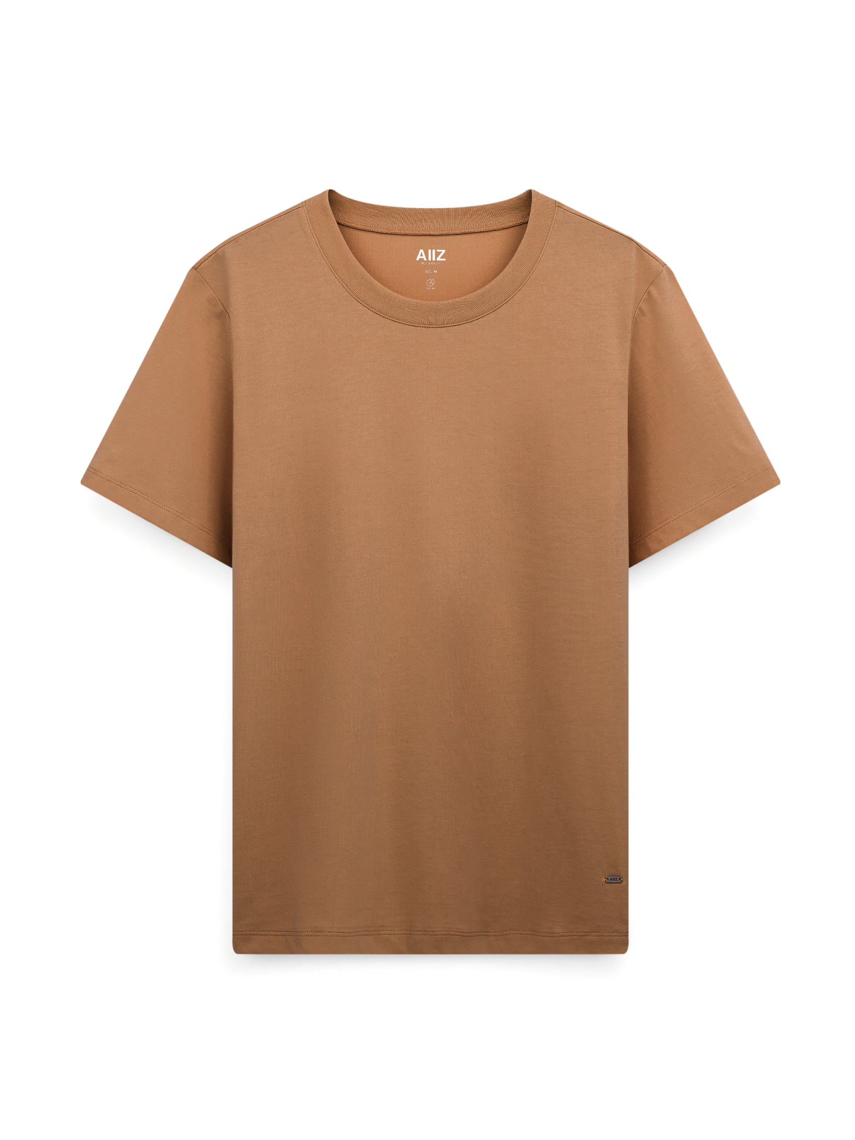 Women’s AIIZ Logo T-Shirts Cotton Polyester (Brown / S)