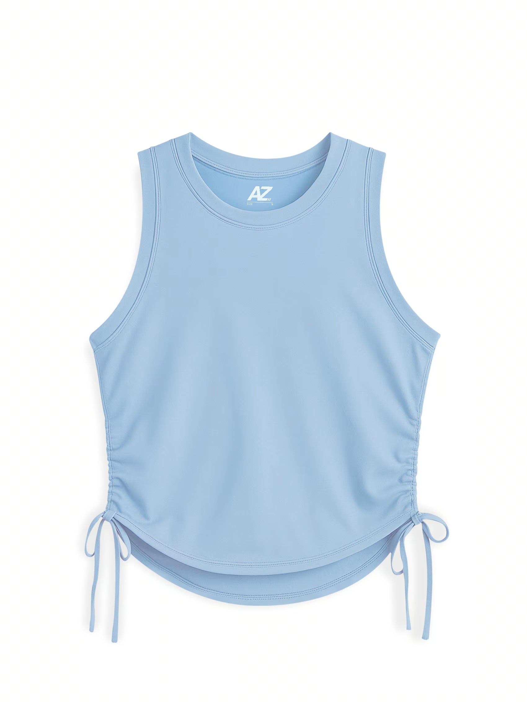 AIIZ Women's Drawstring Detail Sleeveless Top (Blue / S)