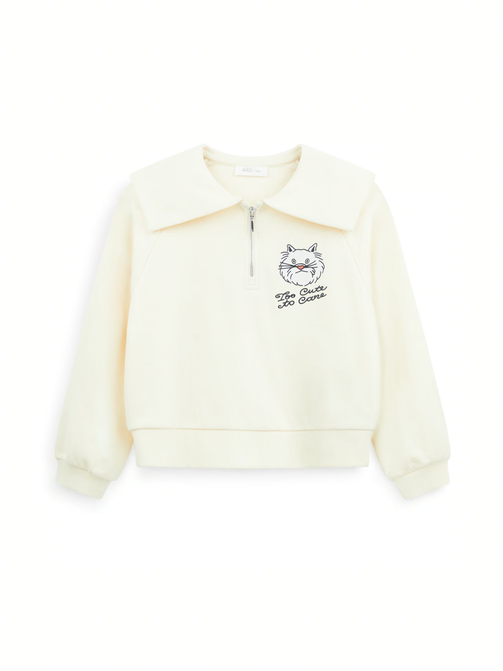 AIIZ Girl's Petite Cafe Collor Sweatshirt