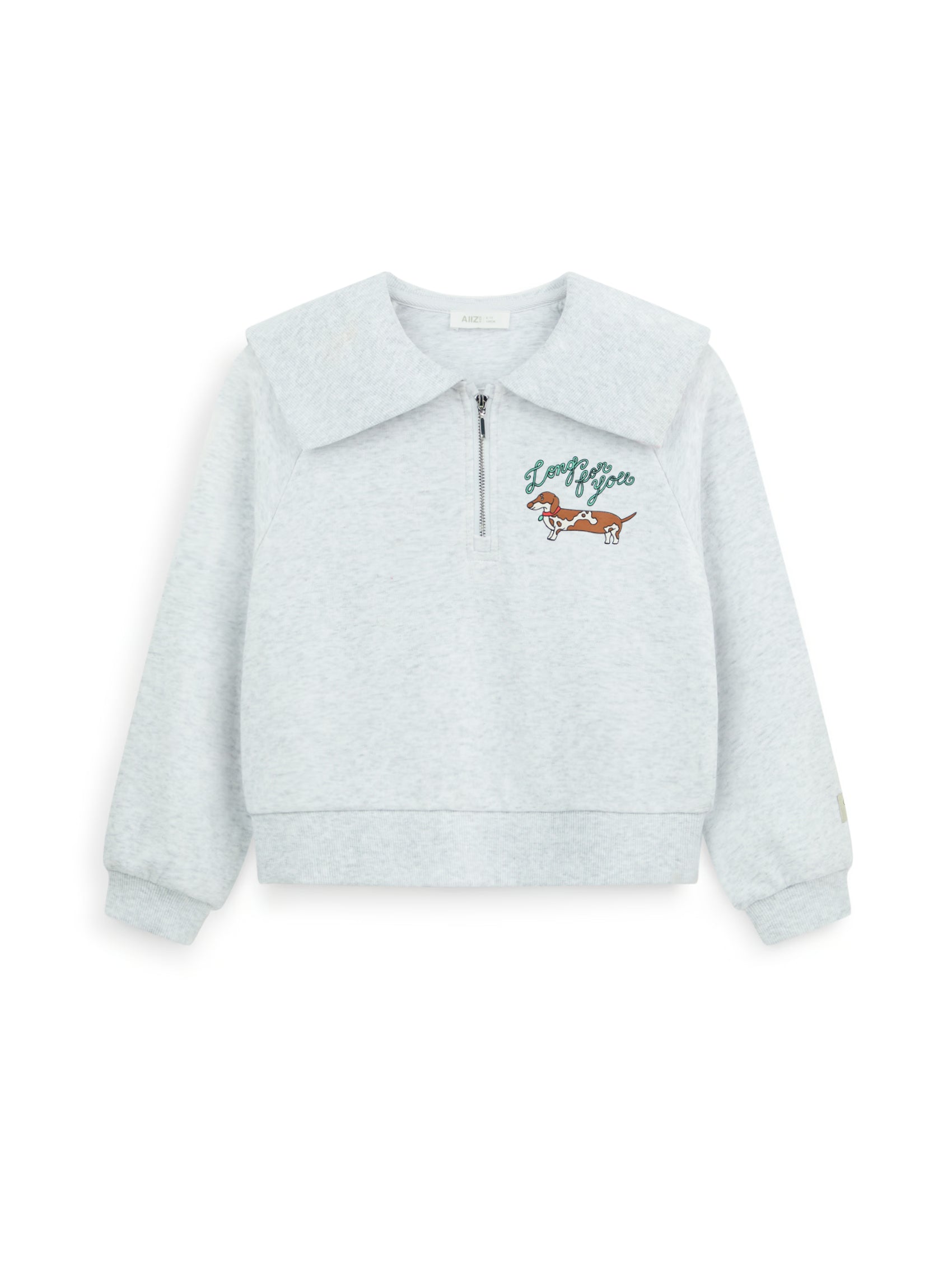 AIIZ Girl's Petite Cafe Collor Sweatshirt