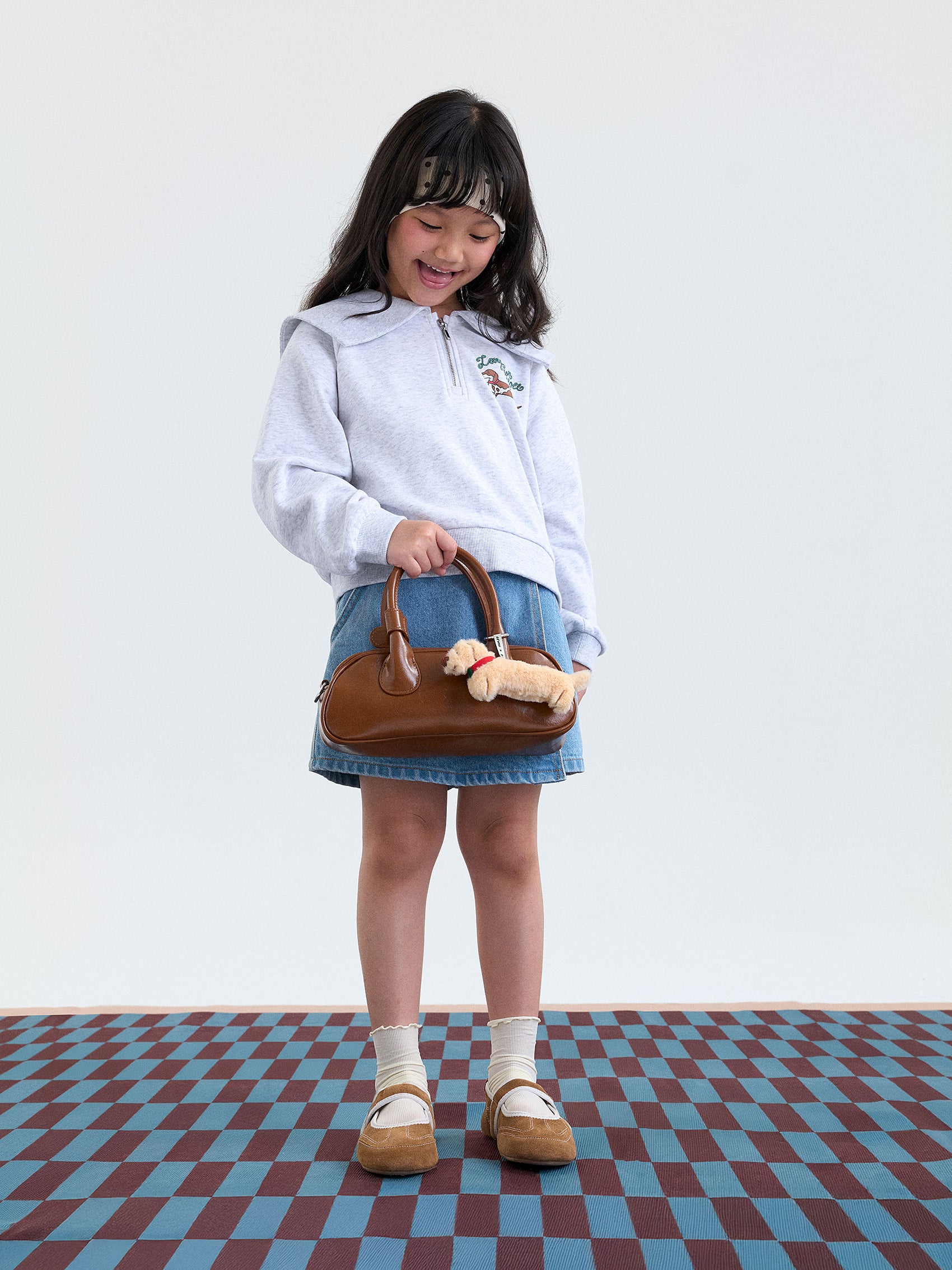 AIIZ Girl's Petite Cafe Collor Sweatshirt