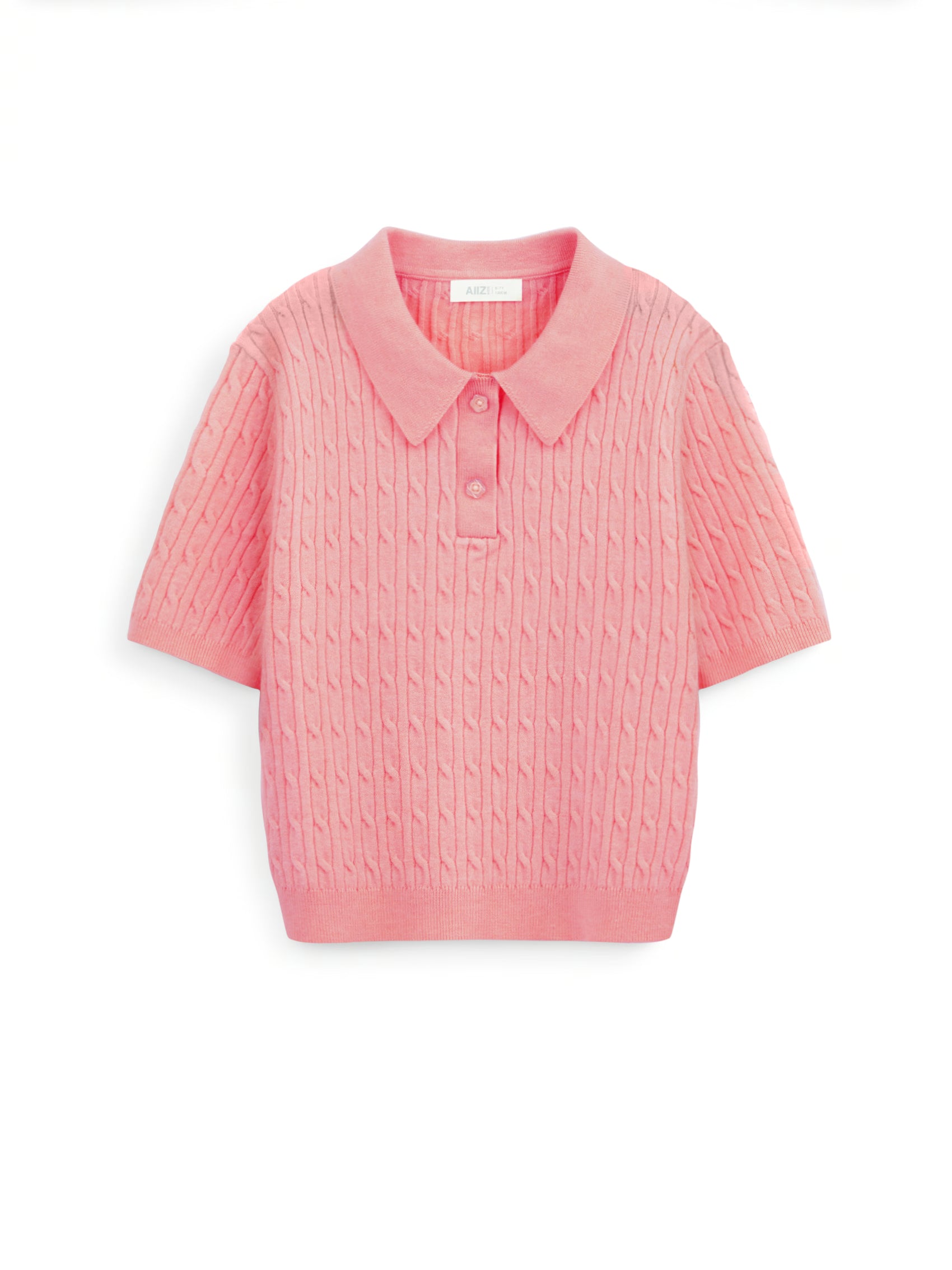 AIIZ Girl’s Cable Knit Polo (Red / 3-4Y)