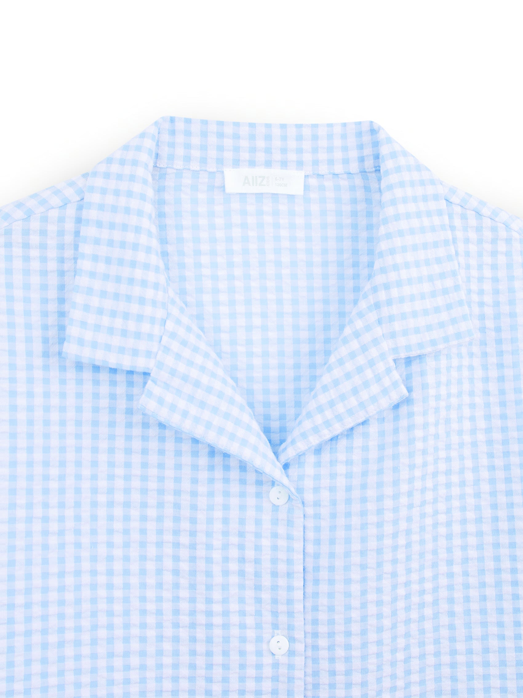 AIIZ Girl's Check Short Sleeve Shirt