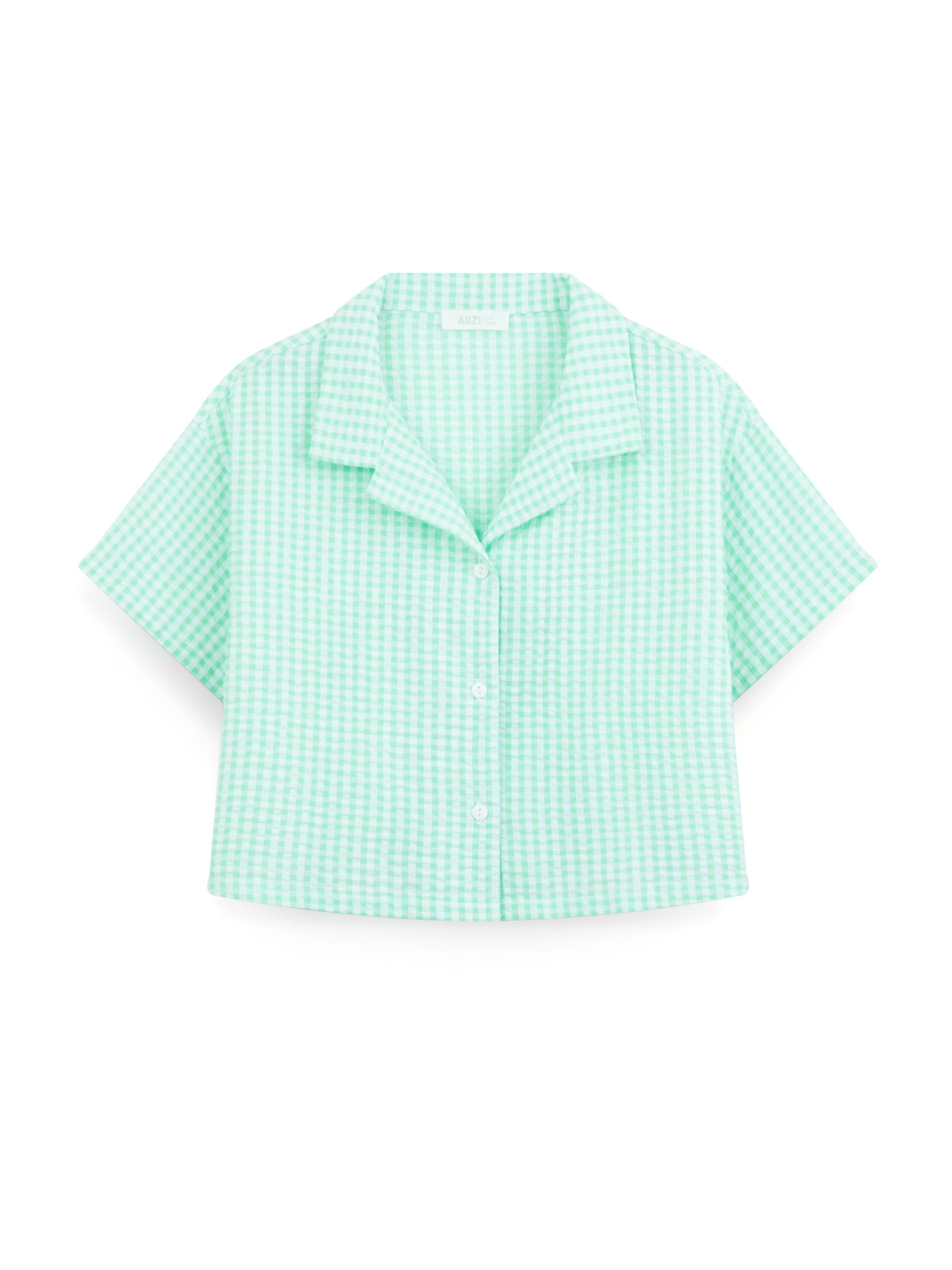 AIIZ Girl's Check Short Sleeve Shirt