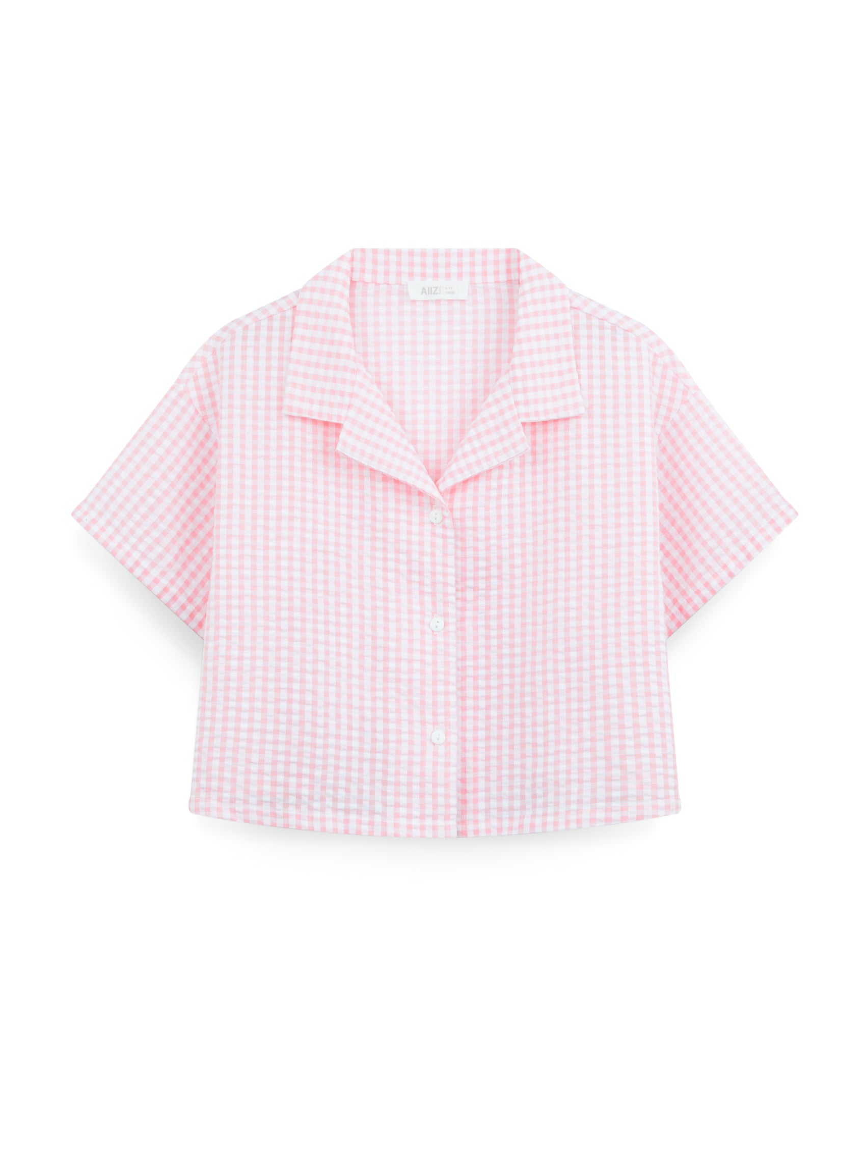 AIIZ Girl's Check Short Sleeve Shirt