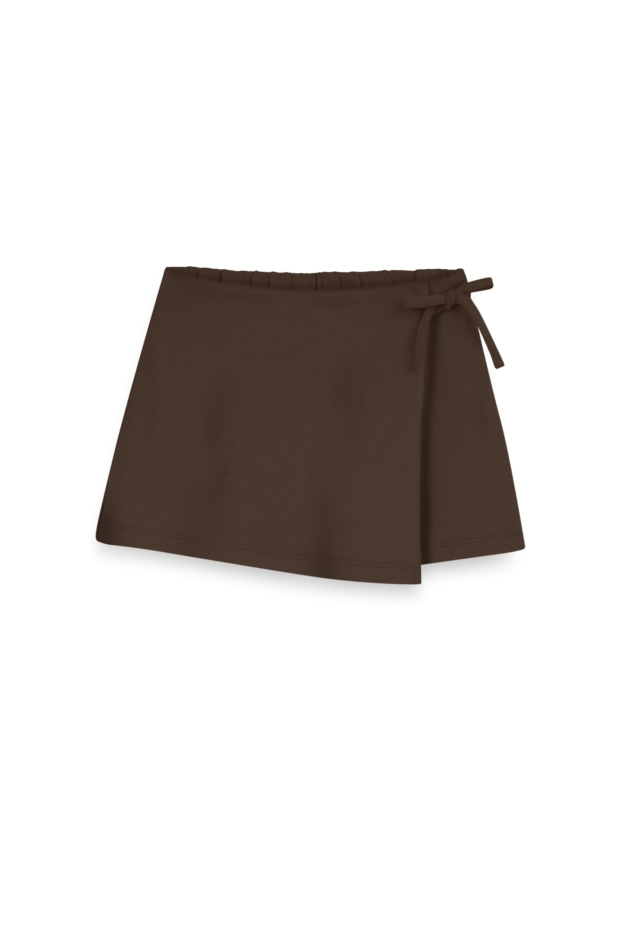AIIZ Girl's Knit Wrap Skort (Dark Brown / 4-5Y)