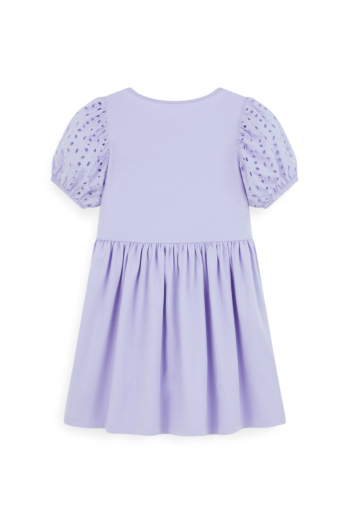 AIIZ Girl's Embroidered Puff Sleeve A-Line Dress