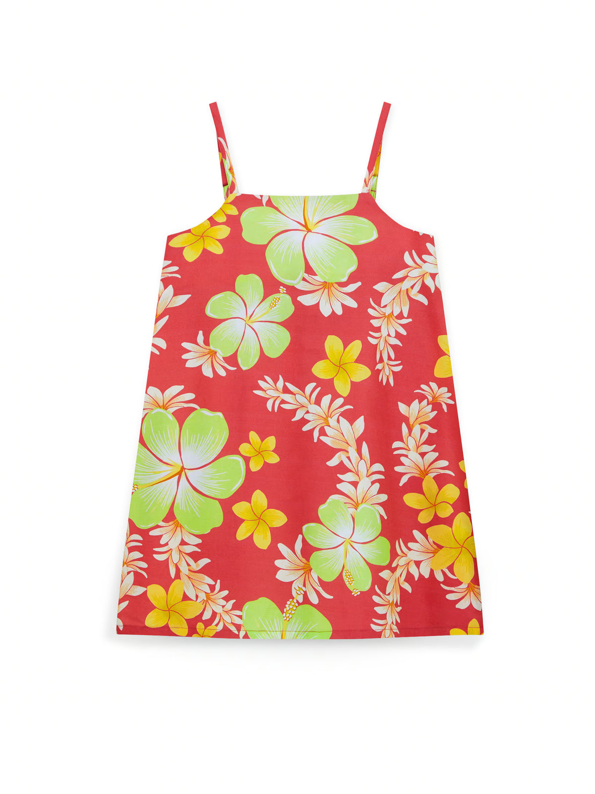 AIIZ Girl's Classic Hawaii Printed Camisole Dress (Dark Pink / 3-4Y)