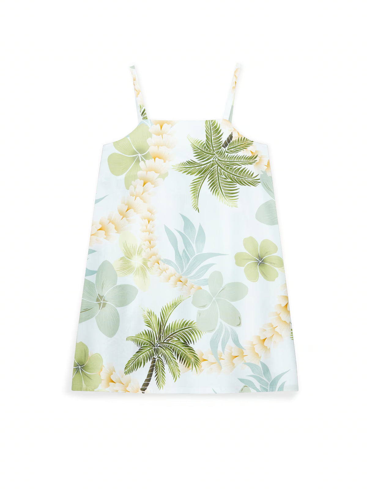 AIIZ Girl's Classic Hawaii Printed Camisole Dress (Green / 3-4Y)