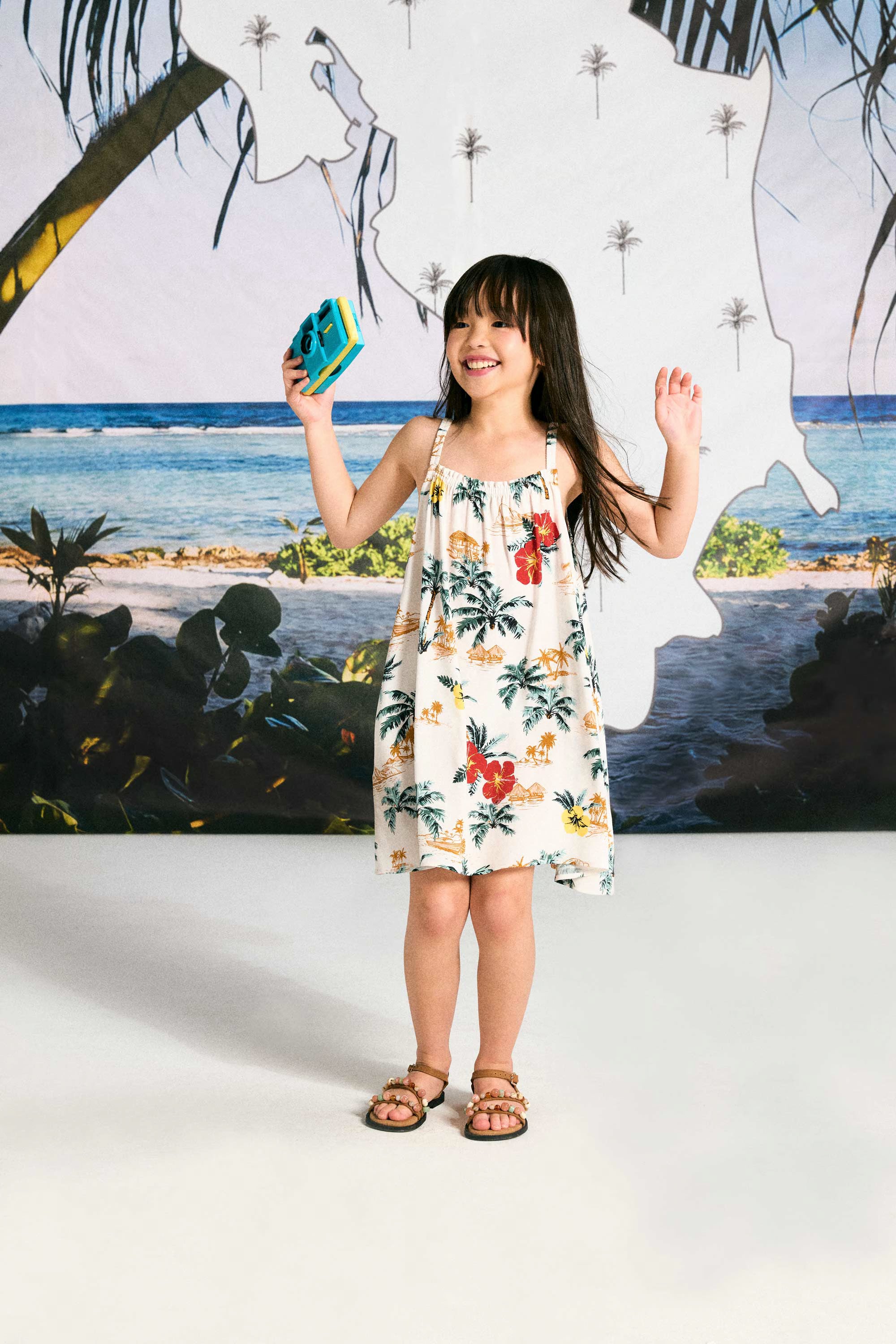 AIIZ Kids’ Summer Floral Dress – 100% Rayon