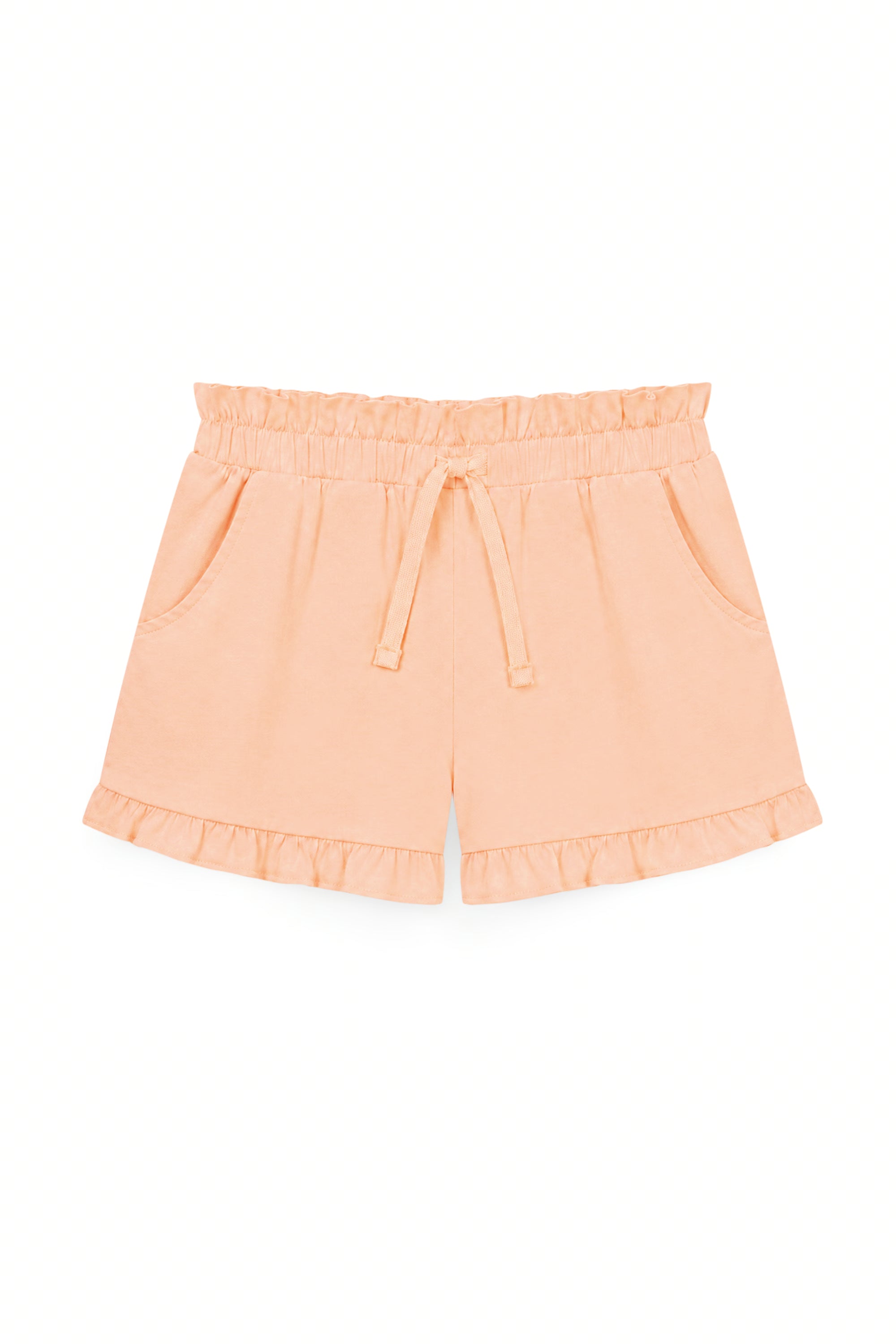 AIIZ Girl's Ruffled Shorts (Light Orange / 4-5Y)