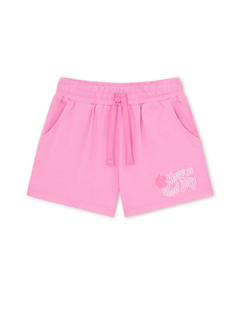 Girl's Graphic Jersey Shorts (Dark Pink / 4-5Y)