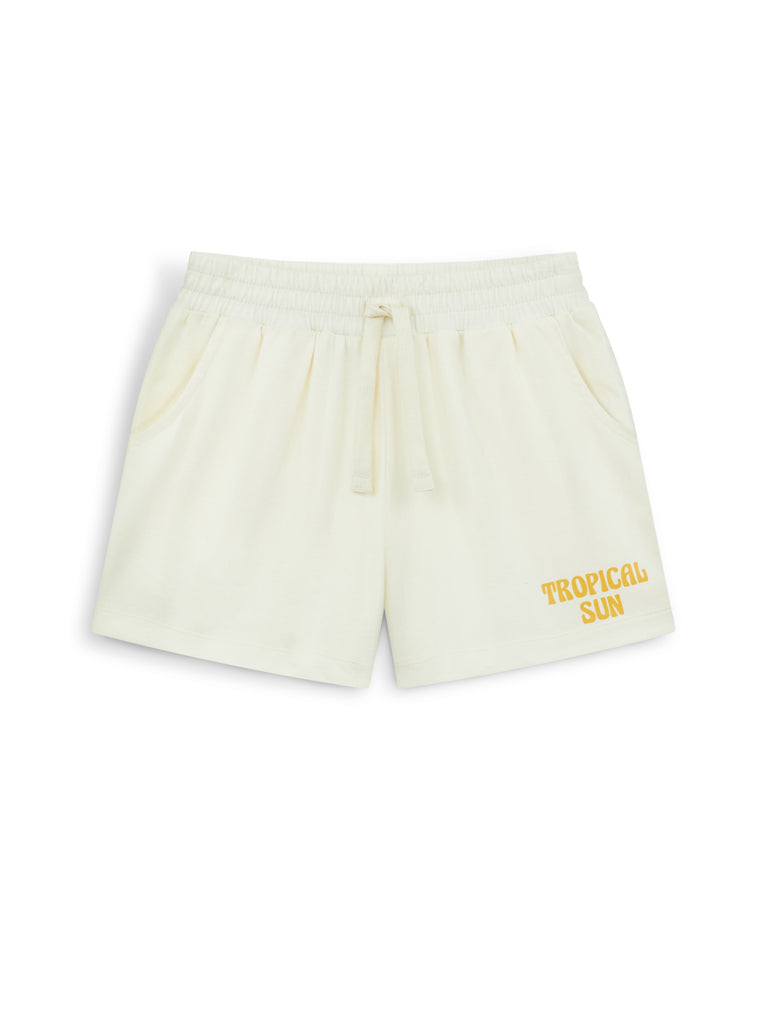Girl's Graphic Jersey Shorts (Cream / 4-5Y)