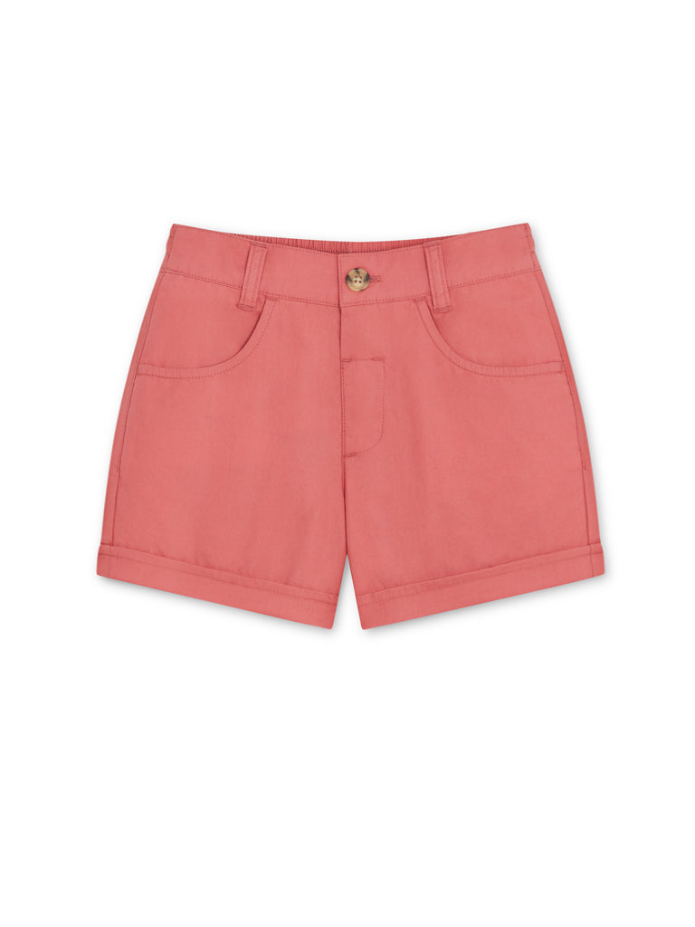 AIIZ Girl's Elastic Waist Shorts (Dark Pink / 4-5Y)