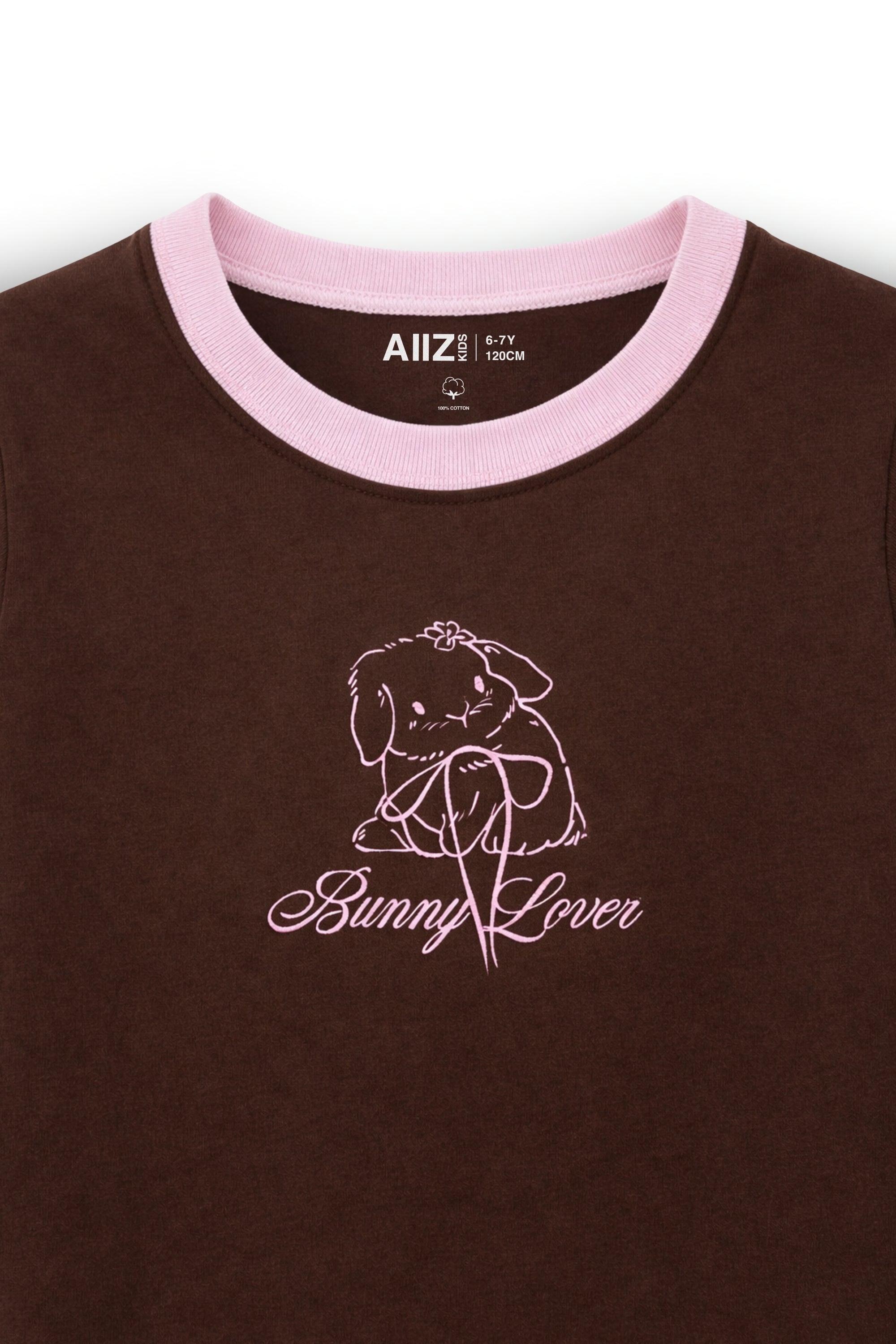 AIIZ Girl's Ringer Graphic T-Shirt