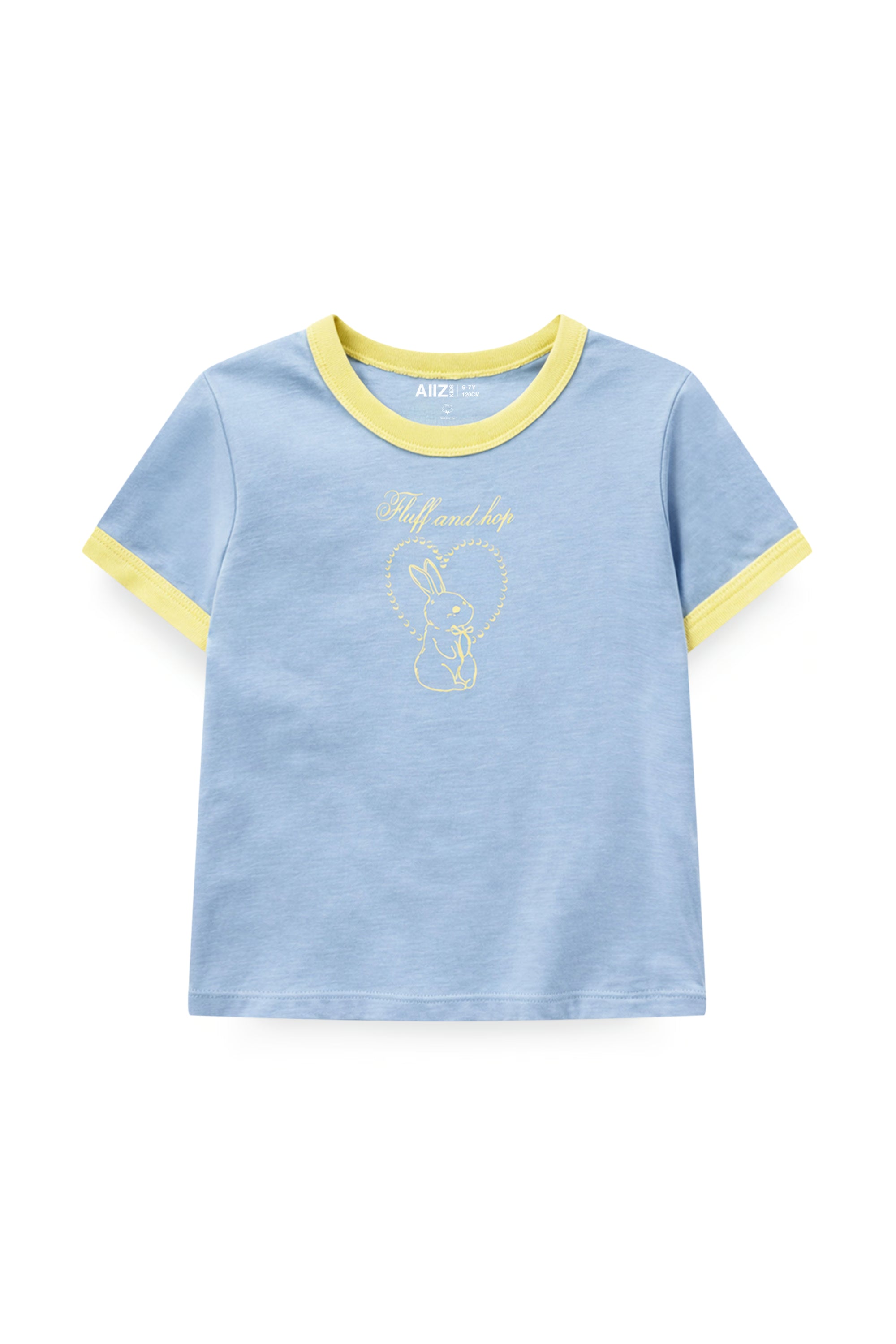 AIIZ Girl's Ringer Graphic T-Shirt