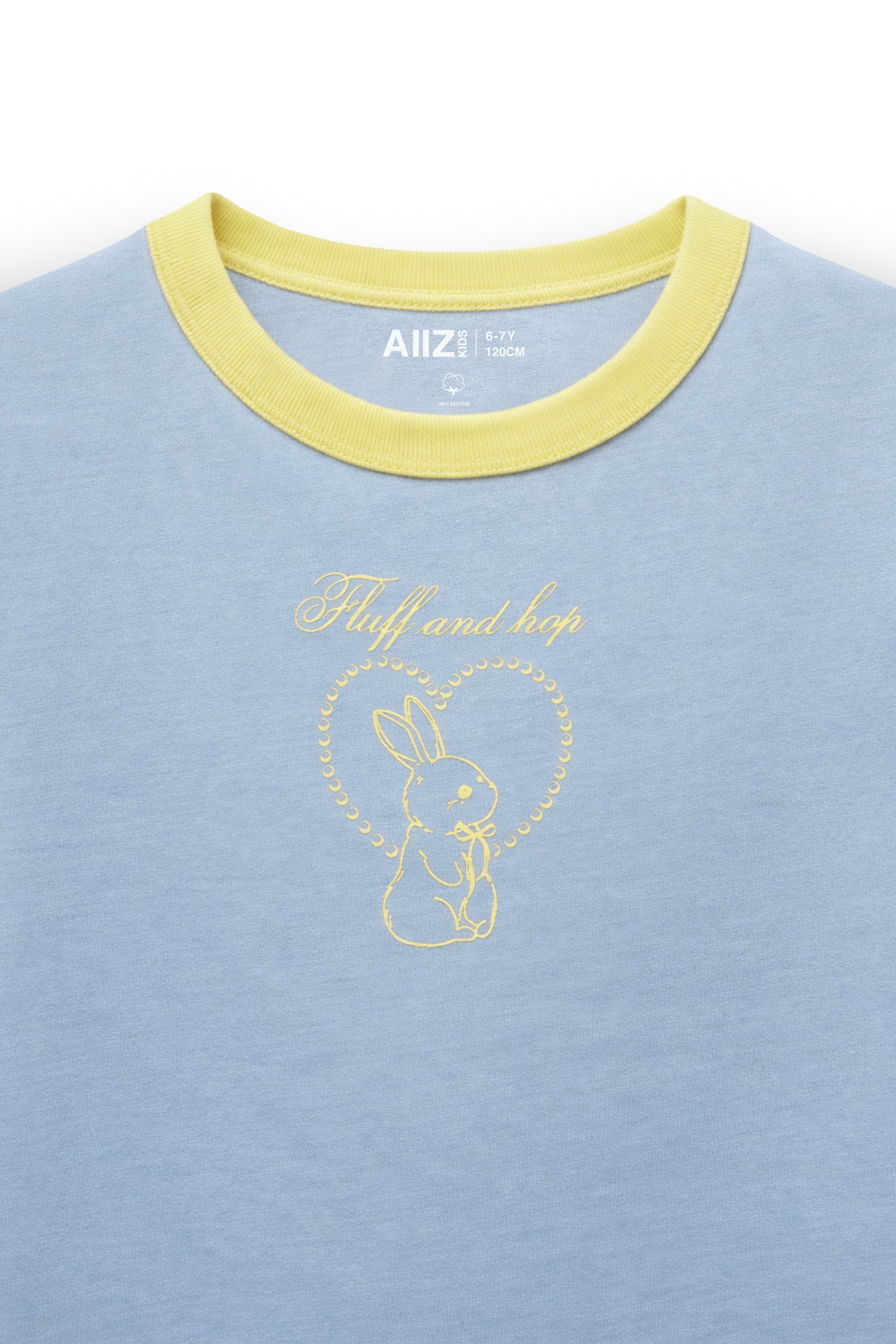 AIIZ Girl's Ringer Graphic T-Shirt