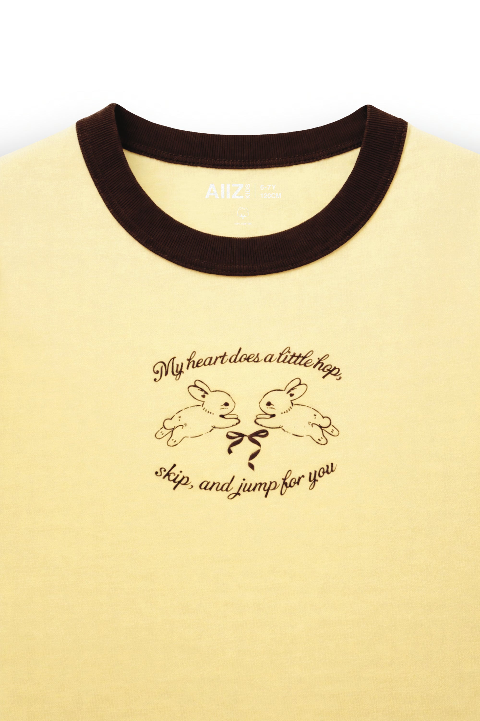 AIIZ Girl's Ringer Graphic T-Shirt