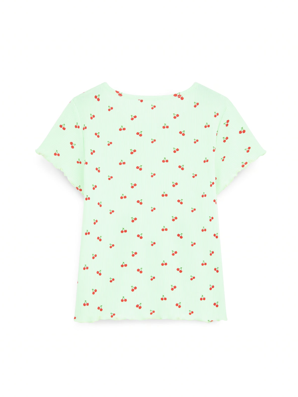 AIIZ Girl's Printed Ribbed T-Shirt