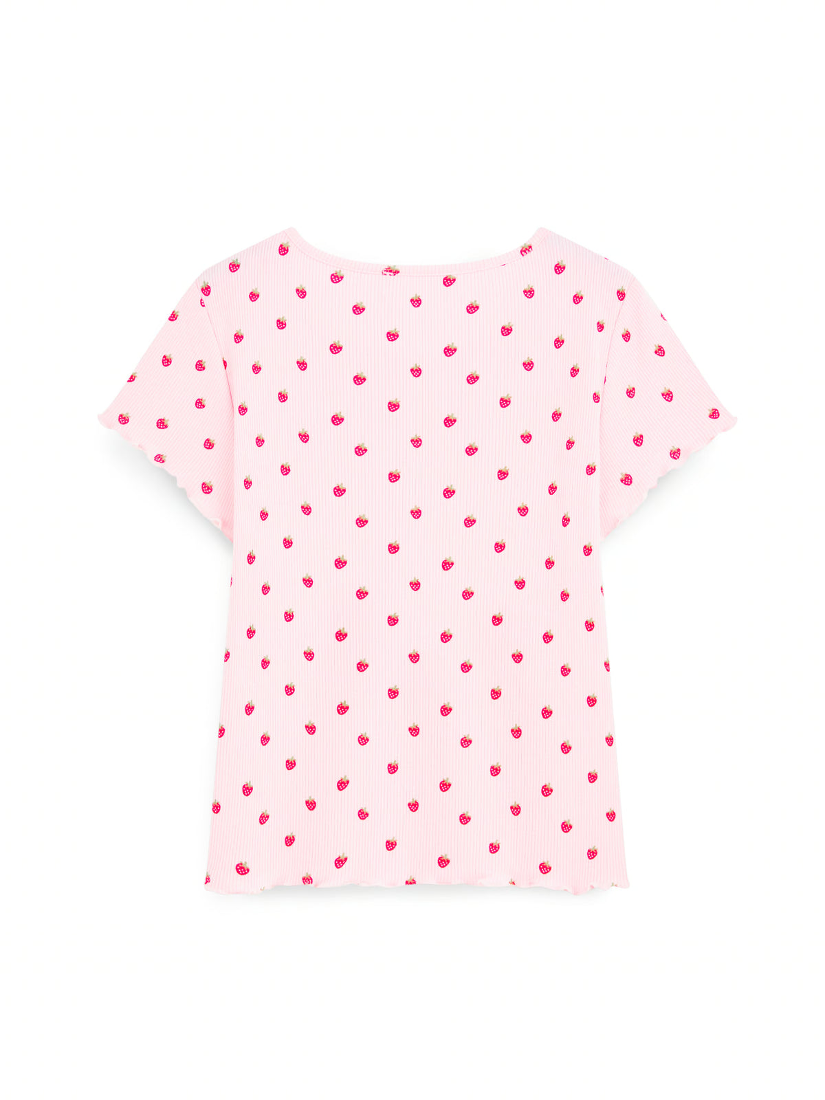 AIIZ Girl's Printed Ribbed T-Shirt