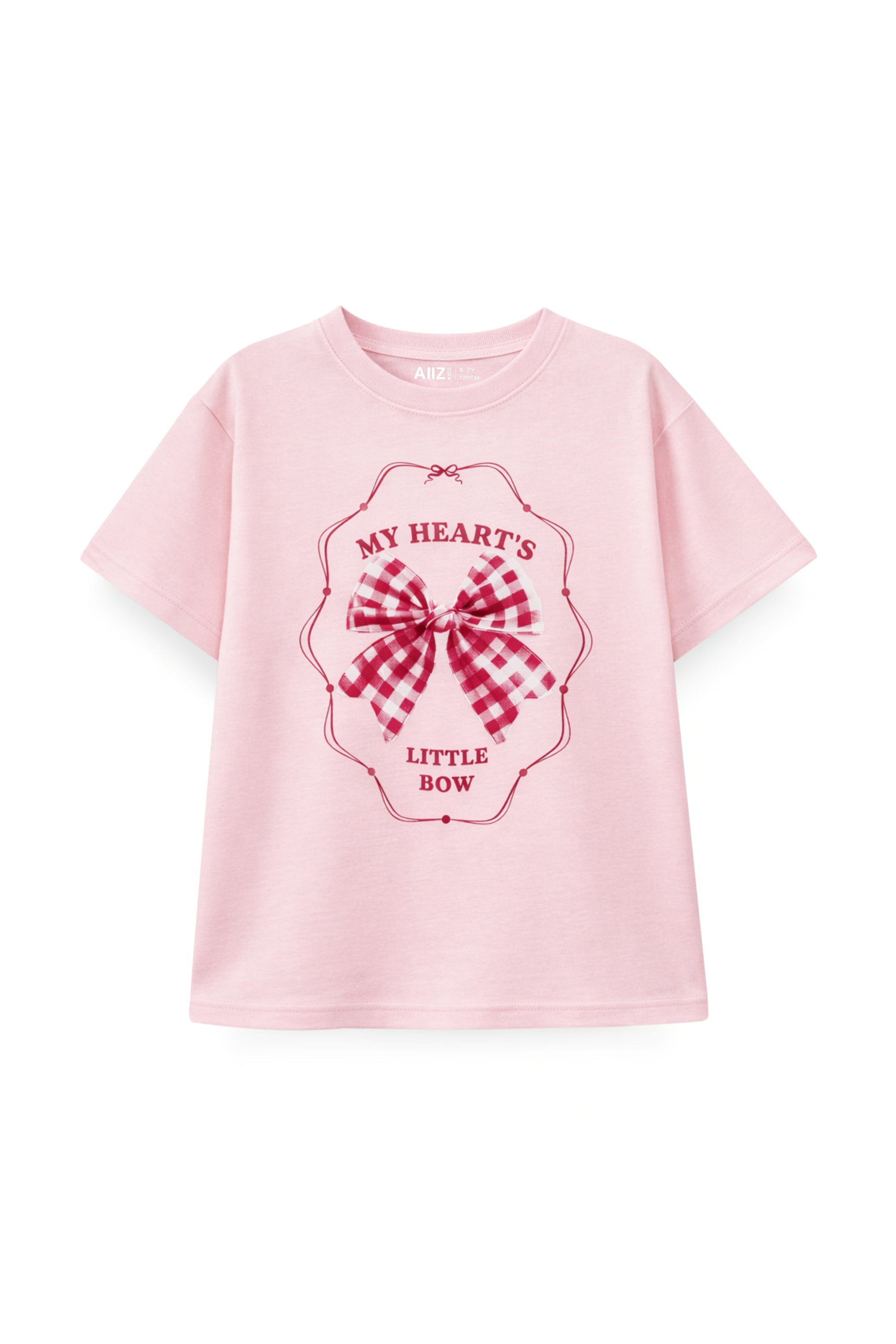 AIIZ Girl's Graphic T-Shirt (Light Pink / 4-5Y)