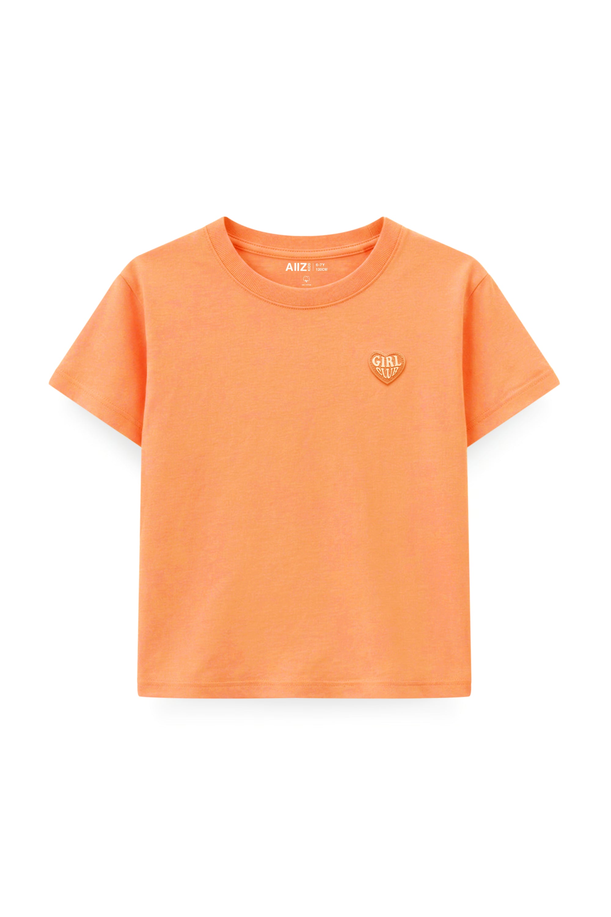 AIIZ Girl's Loose fit T-Shirt (Orange / 4-5Y)
