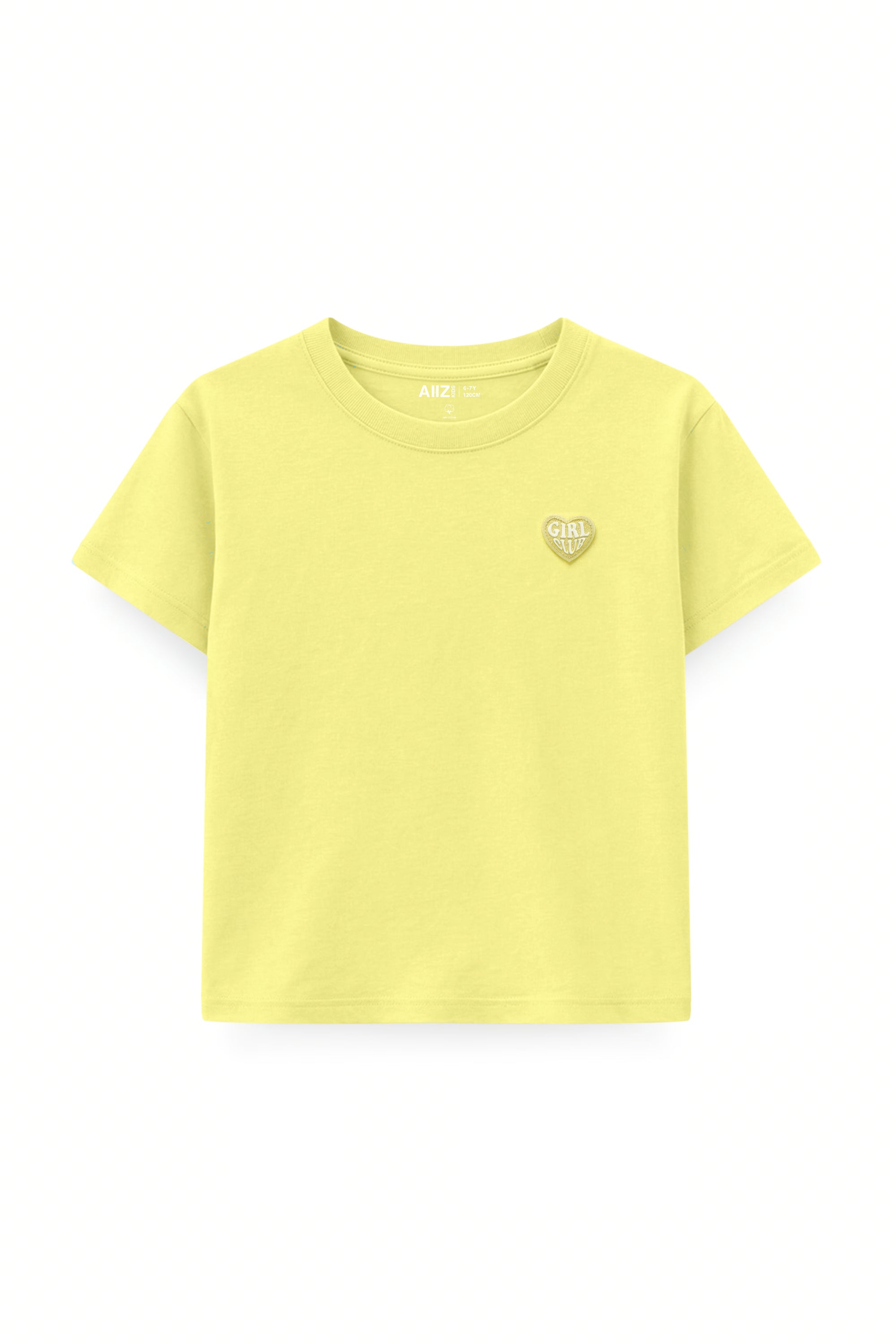 AIIZ Girl's Loose fit T-Shirt (Yellow / 4-5Y)