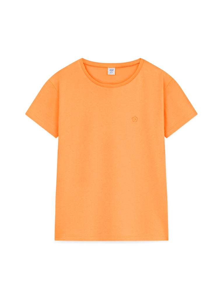 AIIZ Girl's Regular T-Shirt (Orange / 4-5Y)