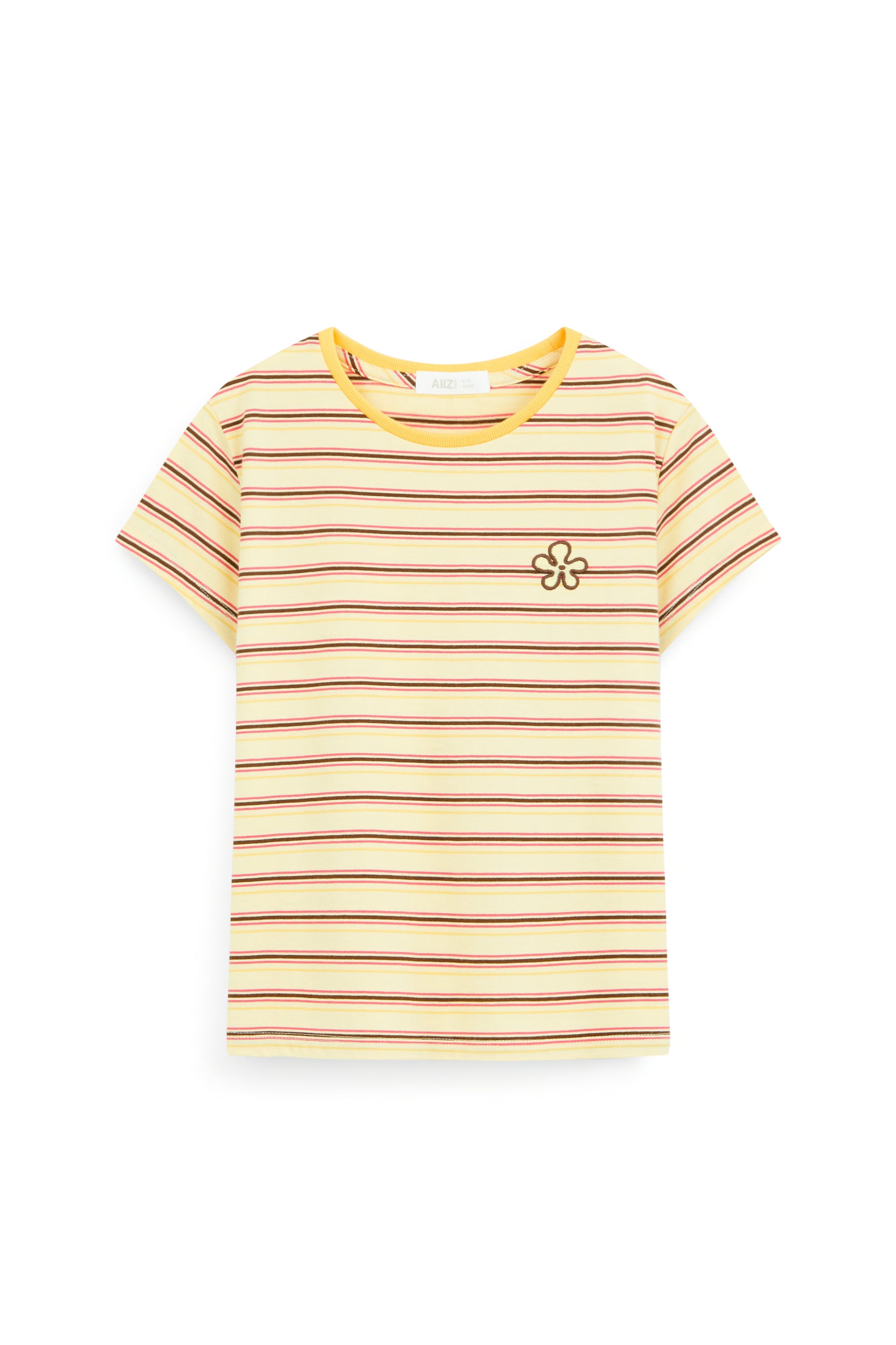 AIIZ Girl's Short Sleeve Striped T-Shirt