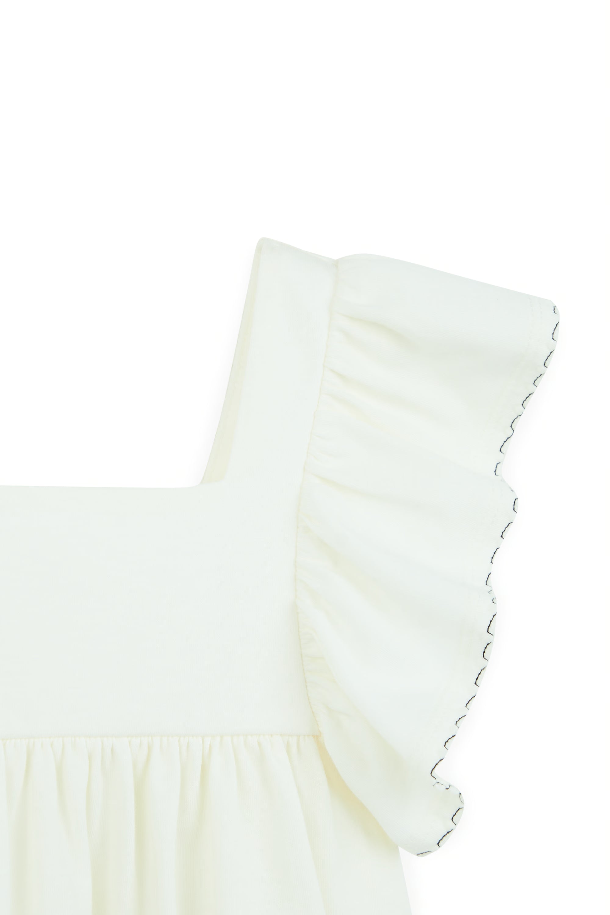 AIIZ Girl's Ruffled Topstitched T-Shirt