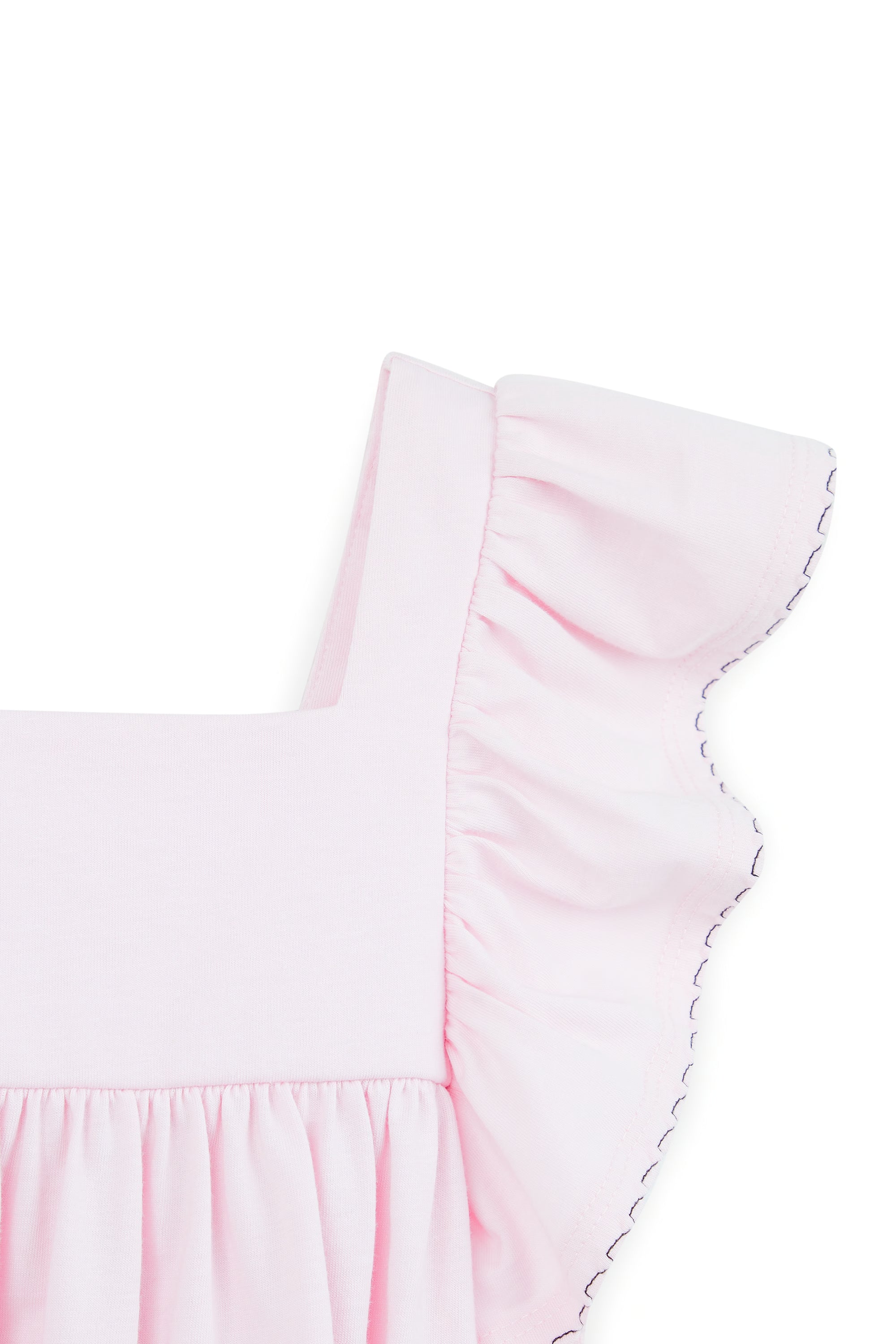 AIIZ Girl's Ruffled Topstitched T-Shirt