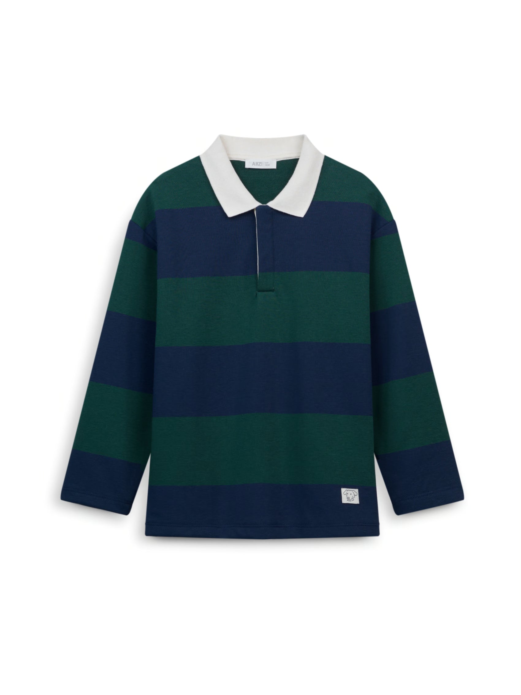 AIIZ Boy's Striped Rugby Polo Shirt