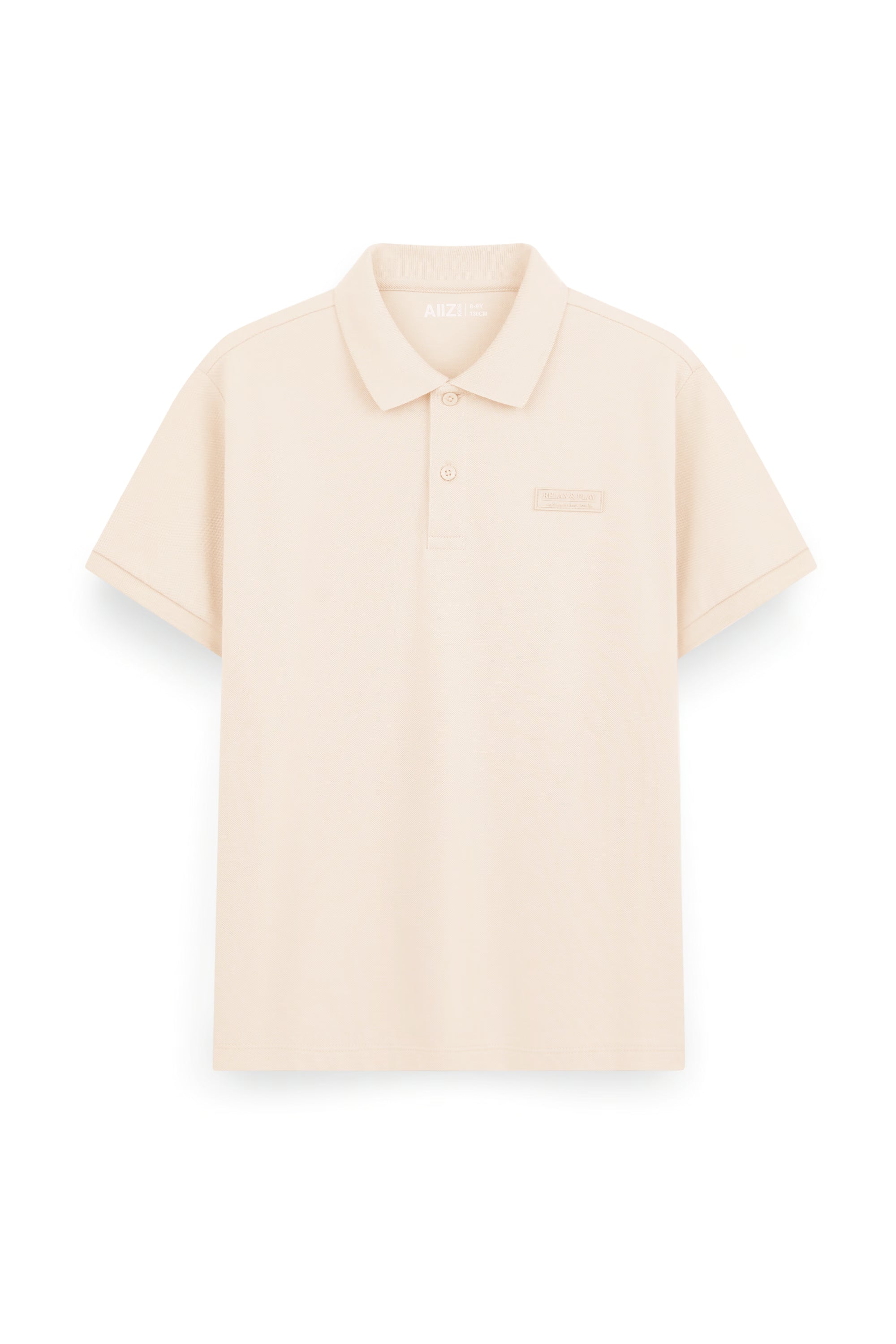 AIIZ Boy's Pique Polo Shirt (Cream / 4-5Y)