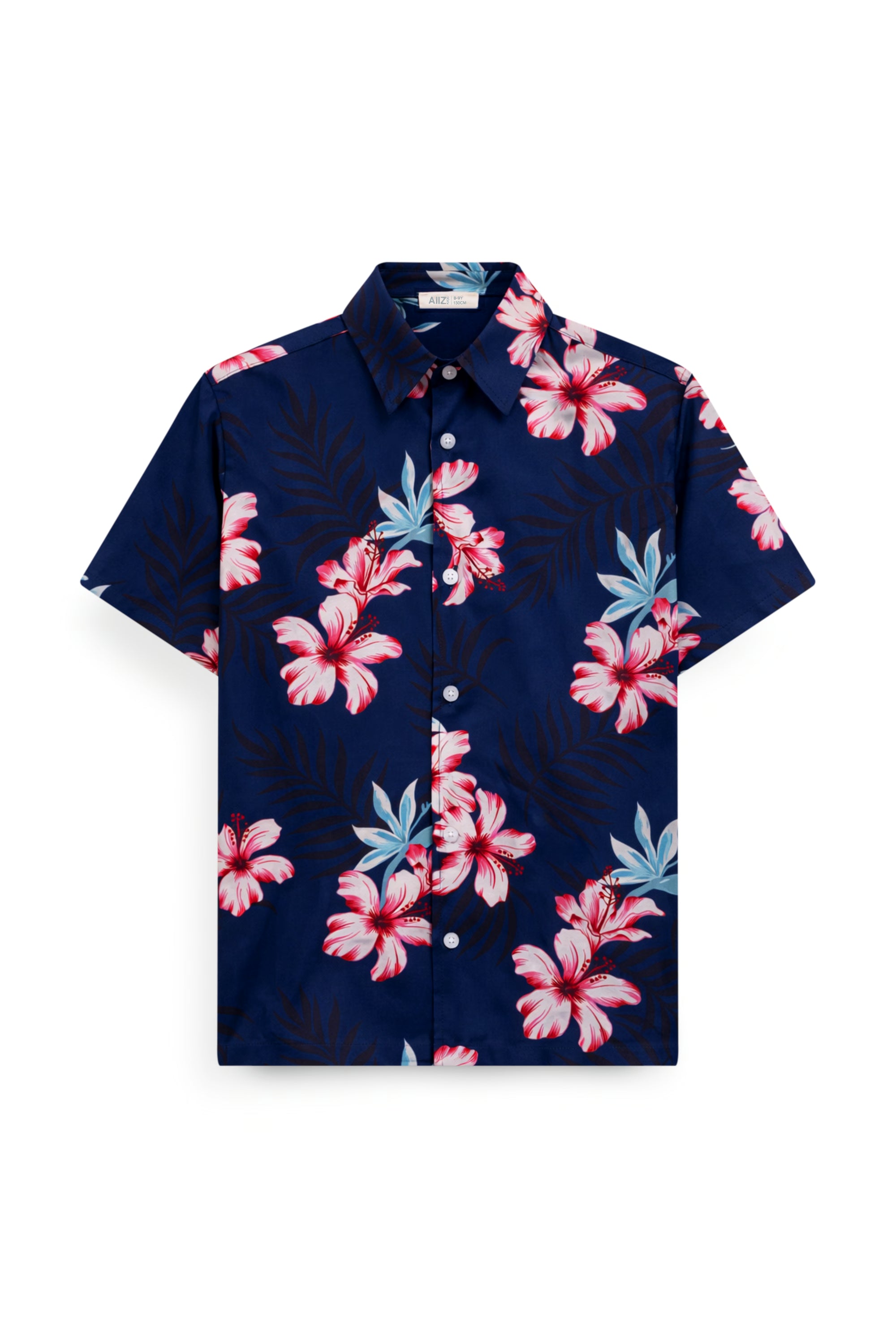 AIIZ Kids’ Summer Floral Short-Sleeve Shirt – 100% Rayon