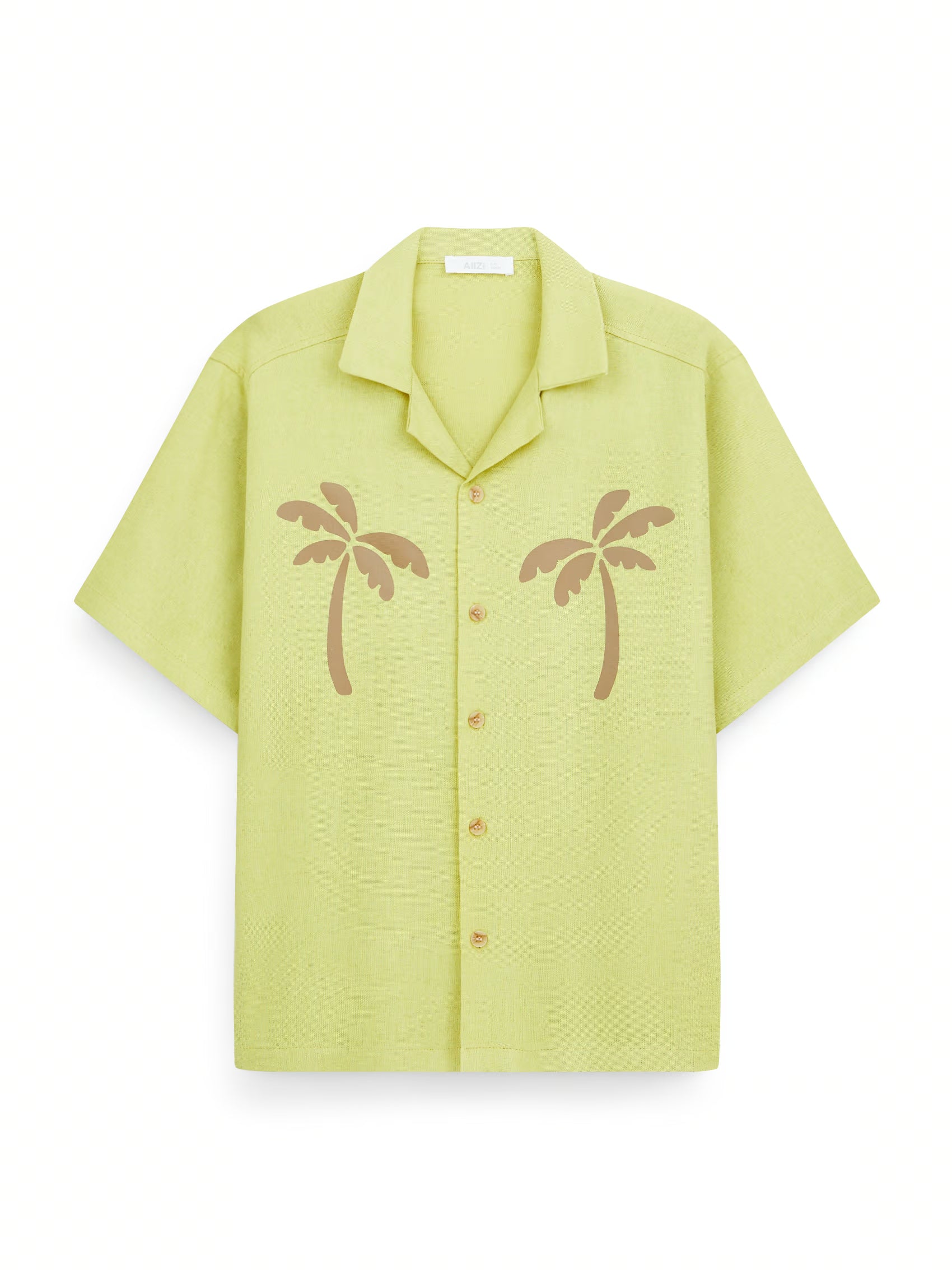 AIIZ Boy's Printed Camp Collar Shirt