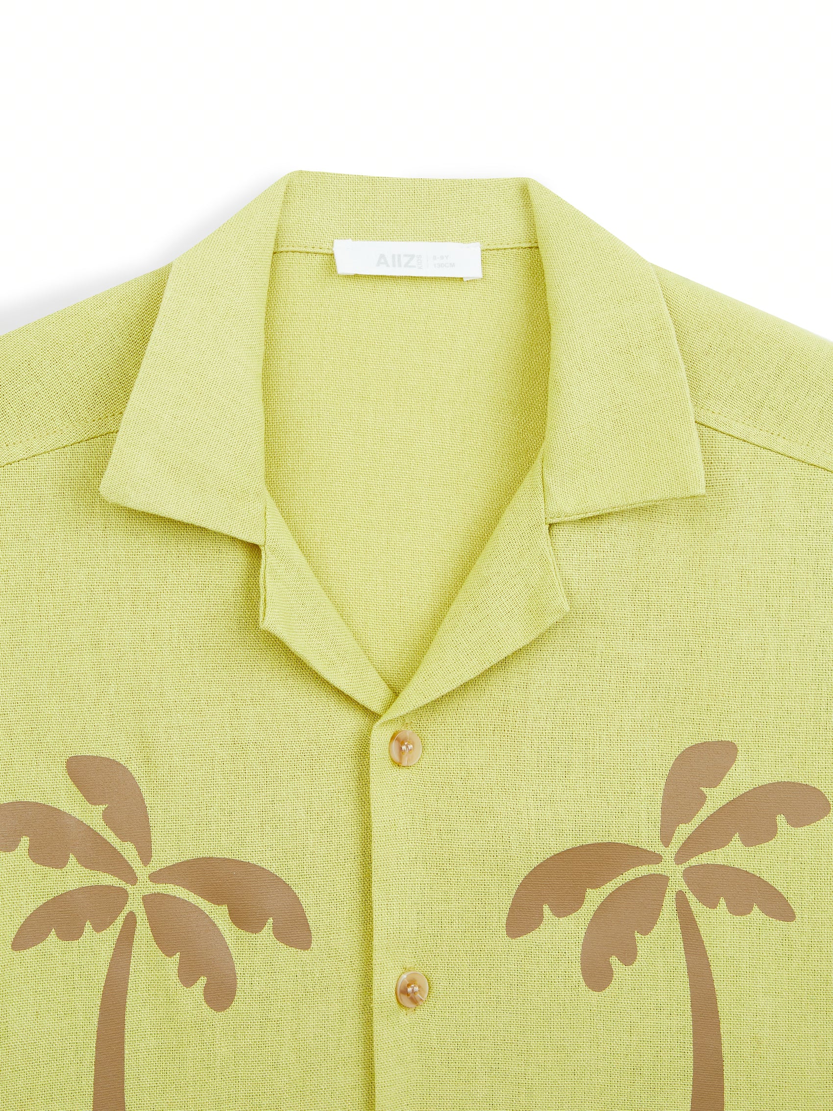 AIIZ Boy's Printed Camp Collar Shirt