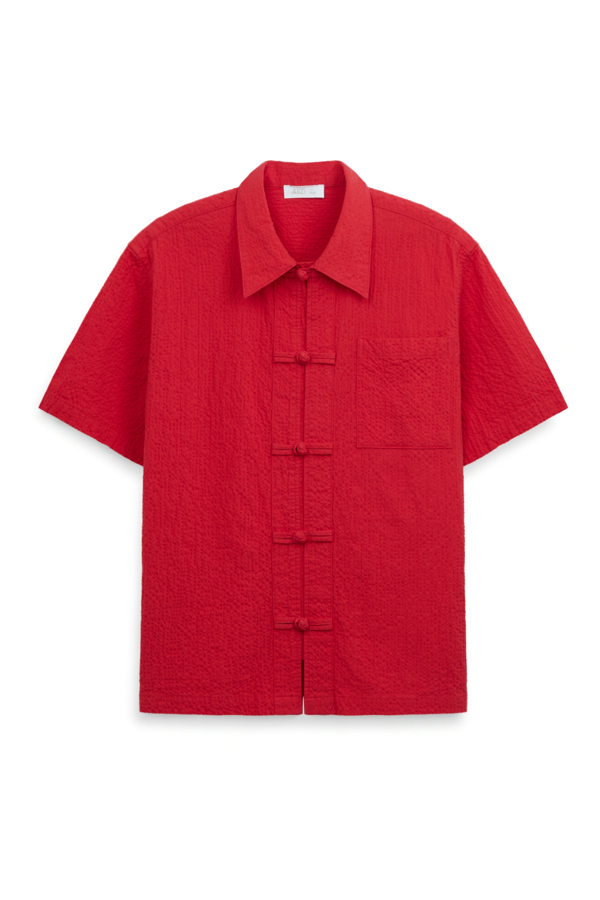 AIIZ Boy's Texture Shirt with Chinese Button Knot
