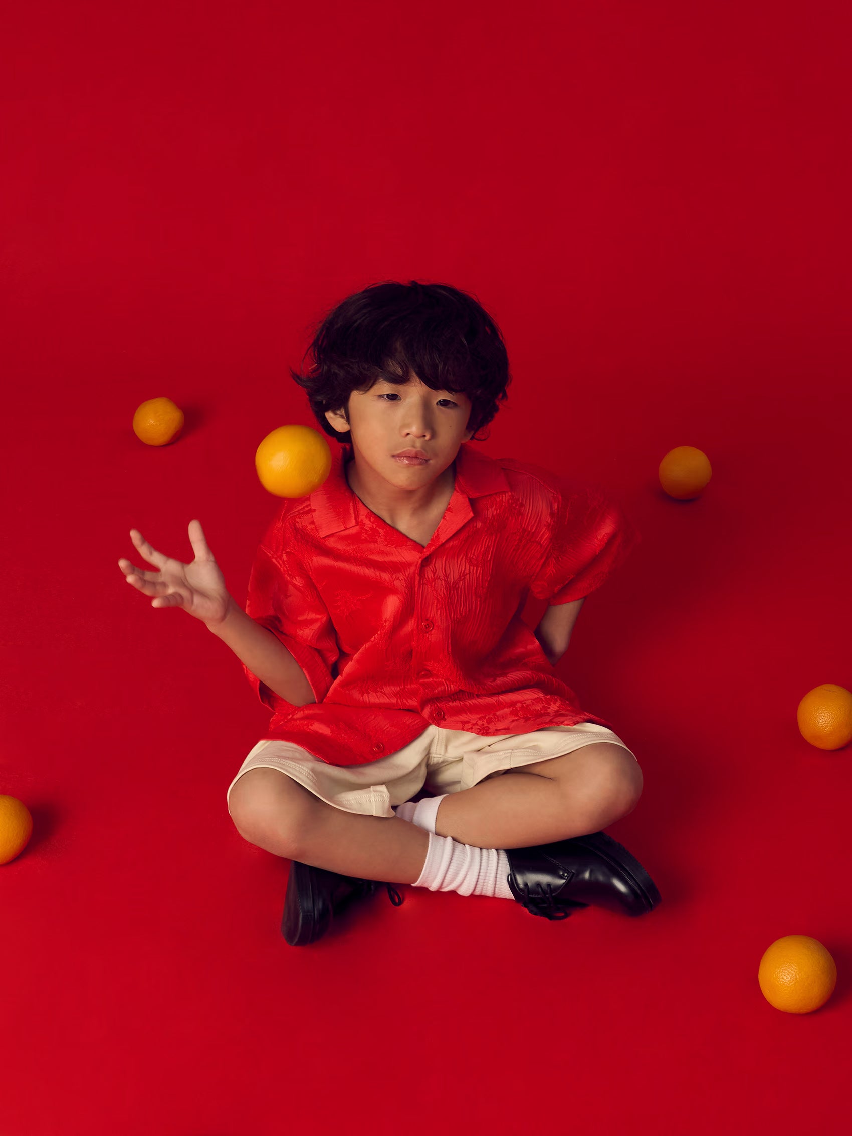 AIIZ Boy's Jacquard Short Sleeve Shirt